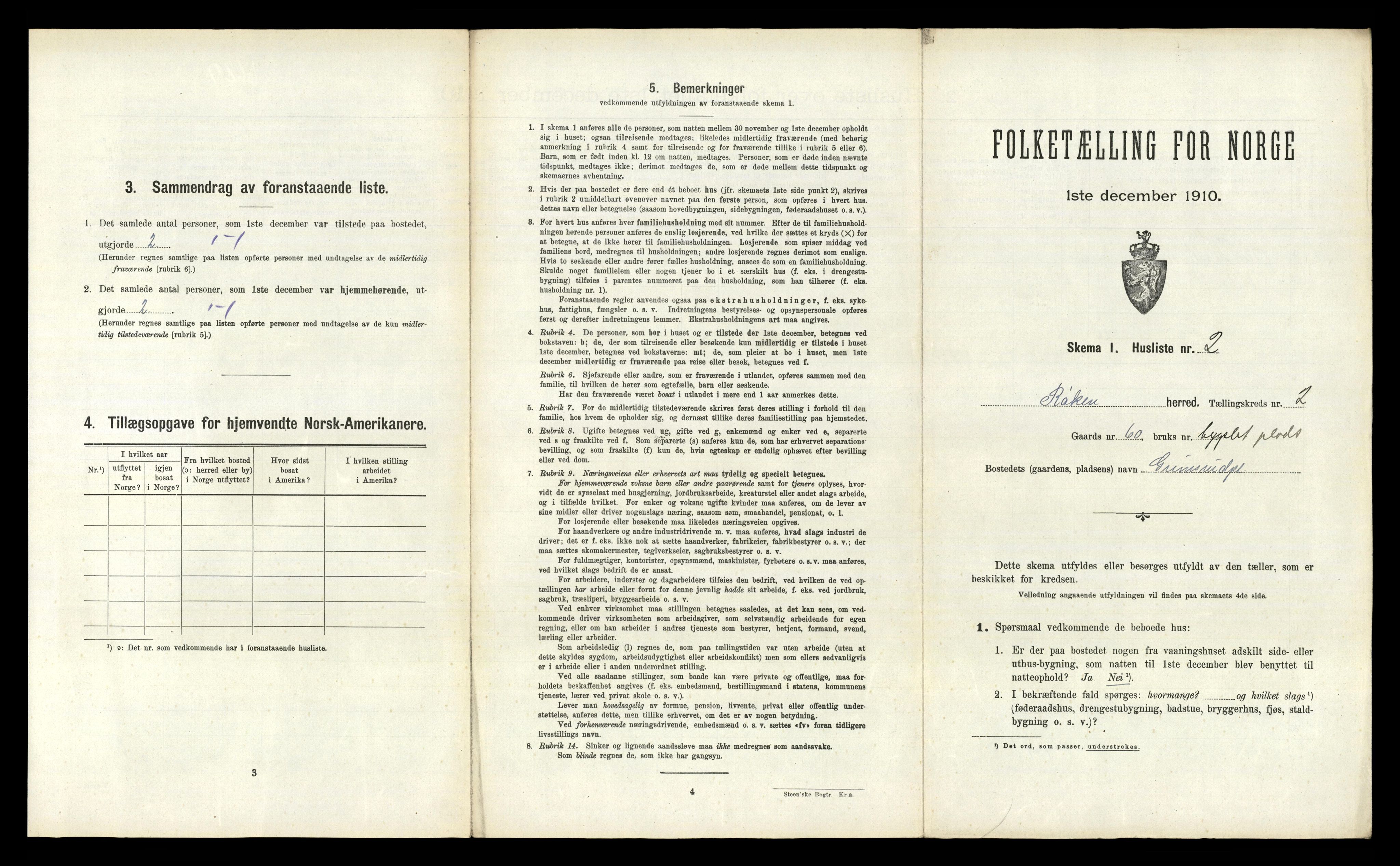 RA, 1910 census for Røyken, 1910, p. 163