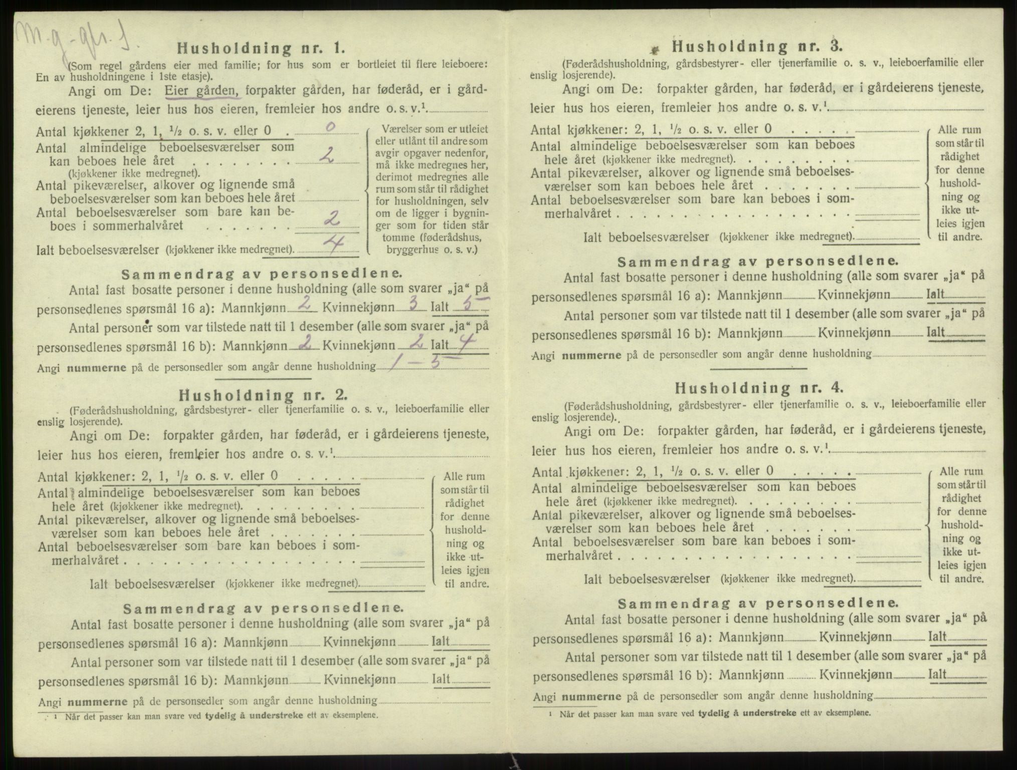 SAB, 1920 census for Gaular, 1920, p. 1199