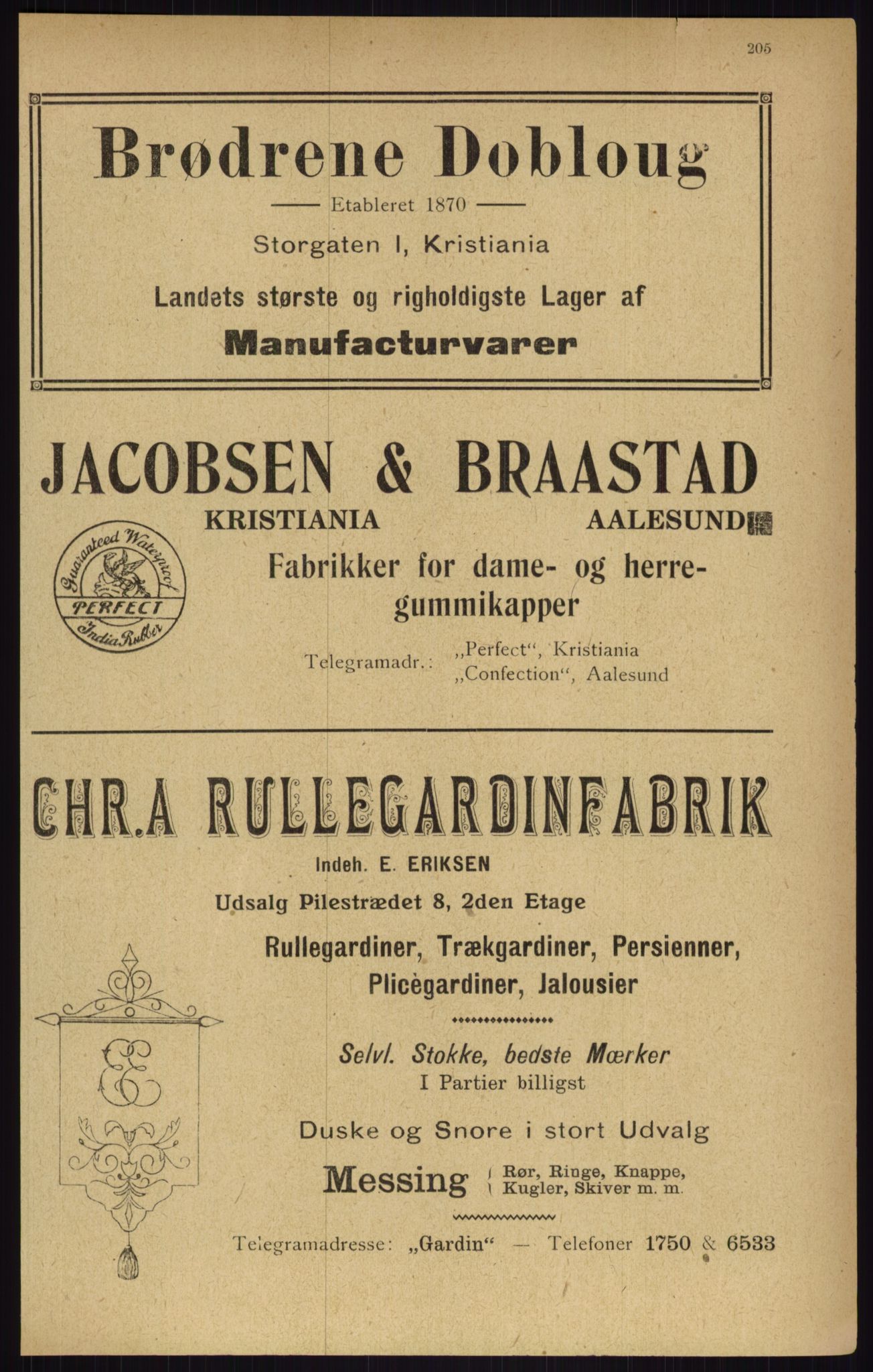 Kristiania/Oslo adressebok, PUBL/-, 1916, p. 205