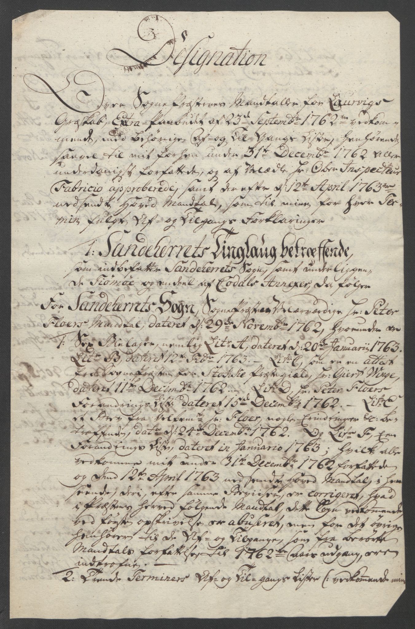 Rentekammeret inntil 1814, Reviderte regnskaper, Fogderegnskap, AV/RA-EA-4092/R33/L2033: Ekstraskatten Larvik grevskap, 1762-1764, p. 401