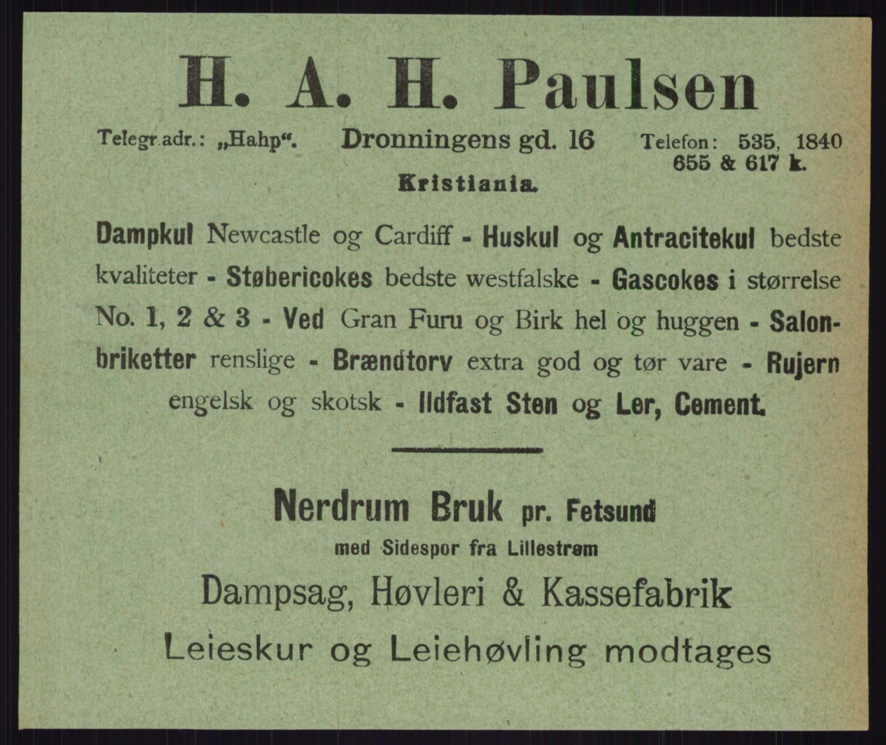 Kristiania/Oslo adressebok, PUBL/-, 1916, p. 995