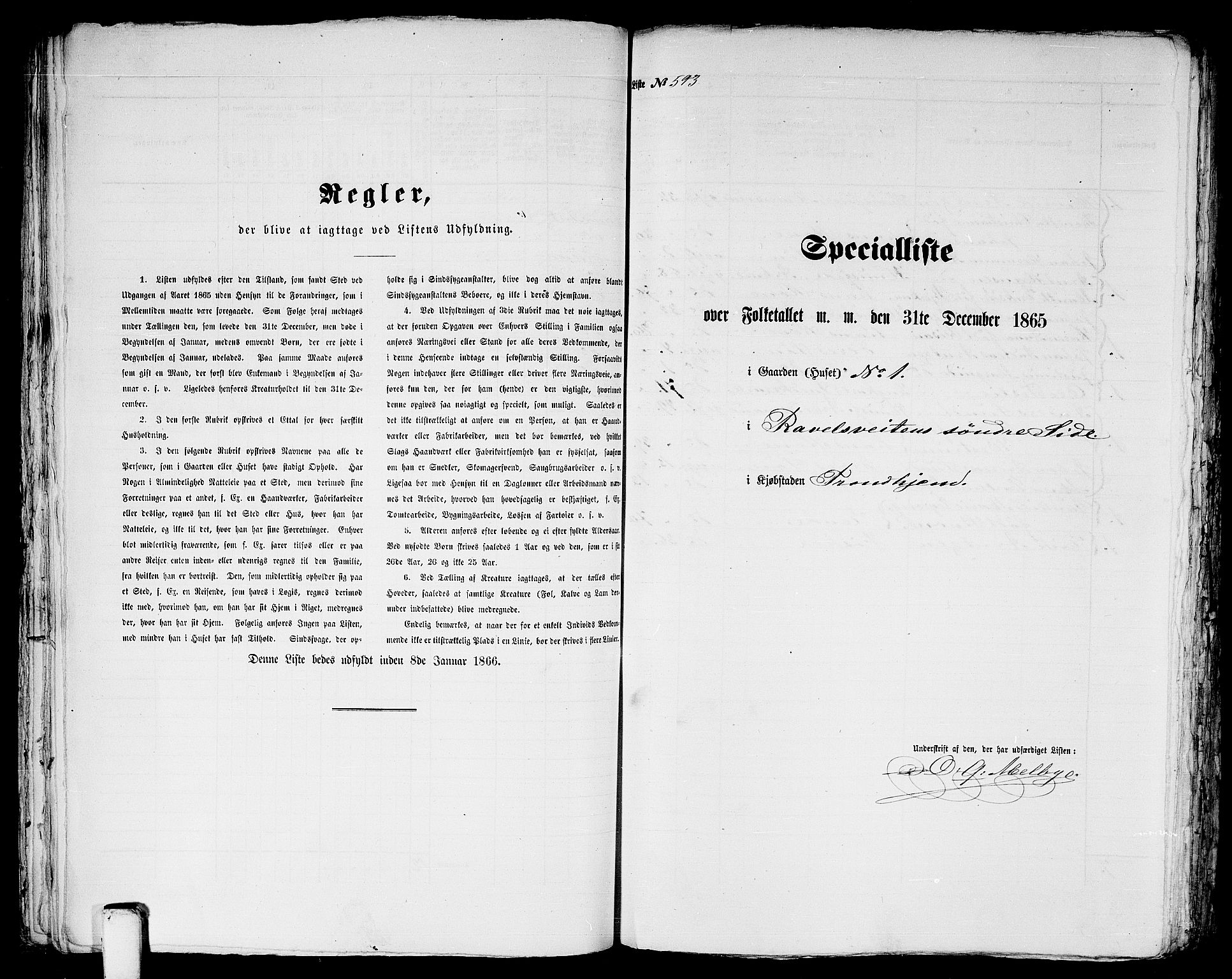 RA, 1865 census for Trondheim, 1865, p. 1234