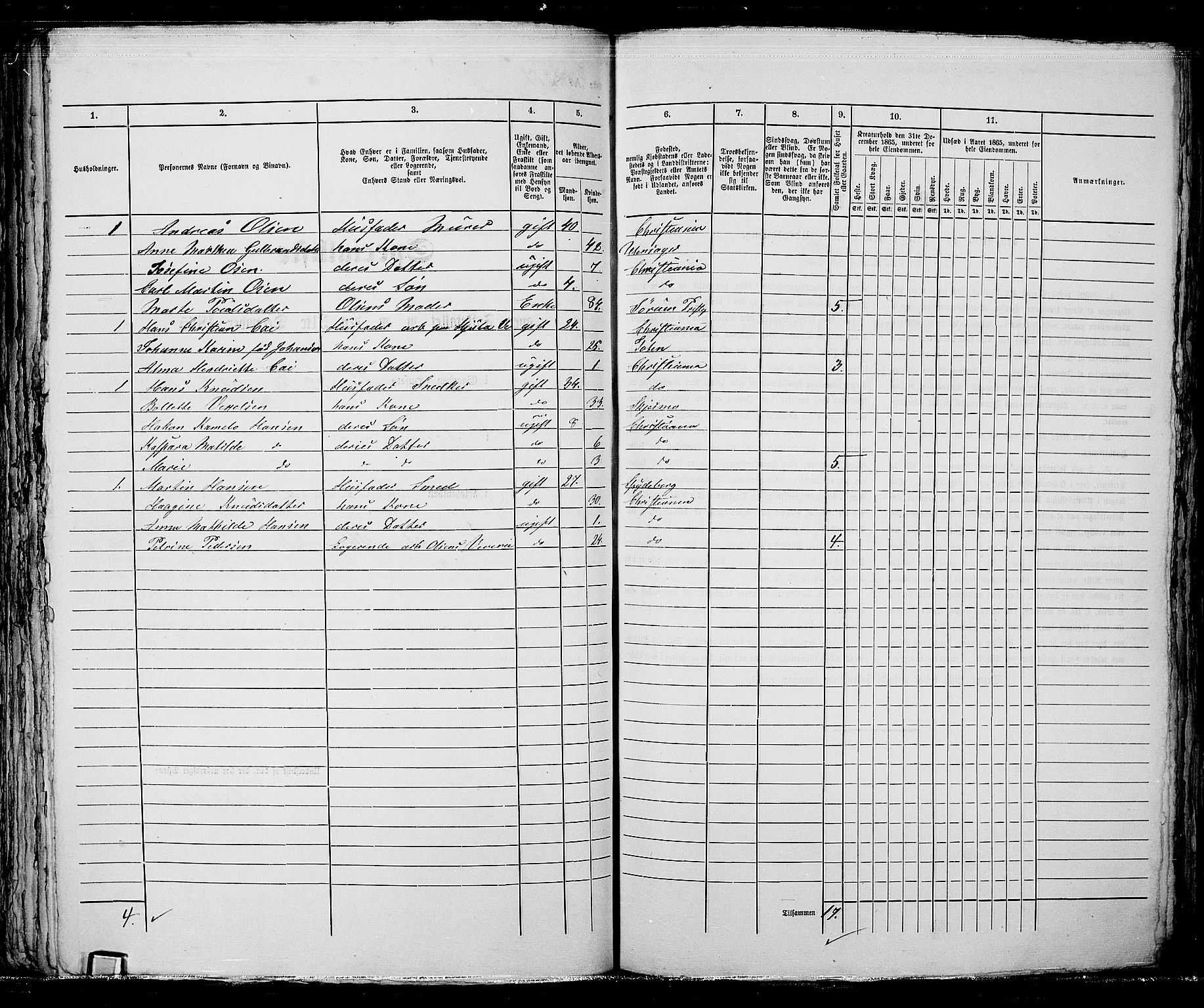 RA, 1865 census for Kristiania, 1865, p. 5129