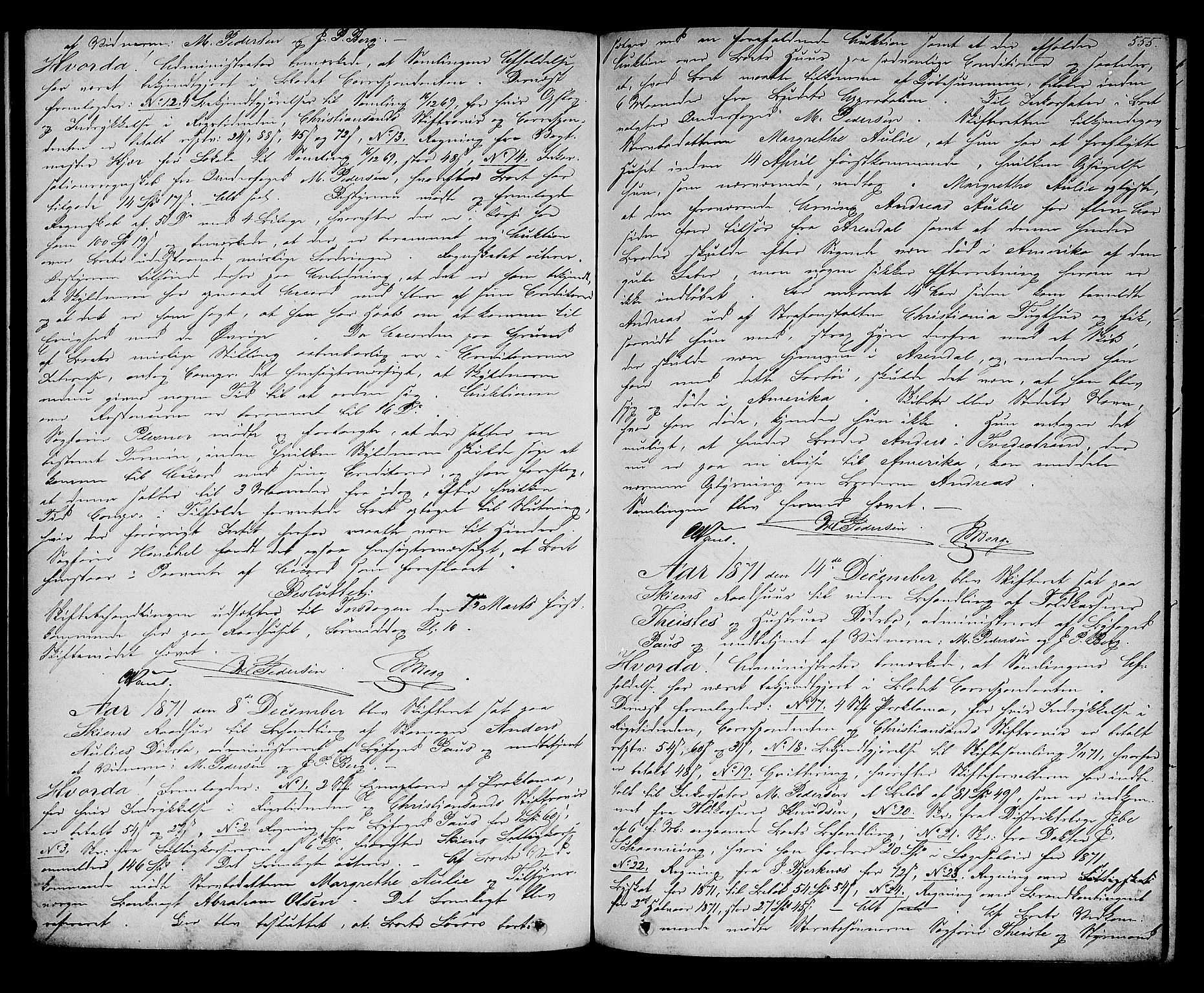 Skien byfogd, AV/SAKO-A-219/H/Hd/L0010: Skifteforhandlingsprotokoll, 1862-1880, p. 554-555