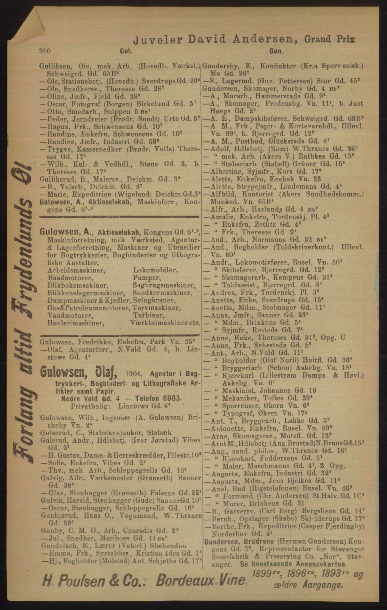 Kristiania/Oslo adressebok, PUBL/-, 1906, p. 380