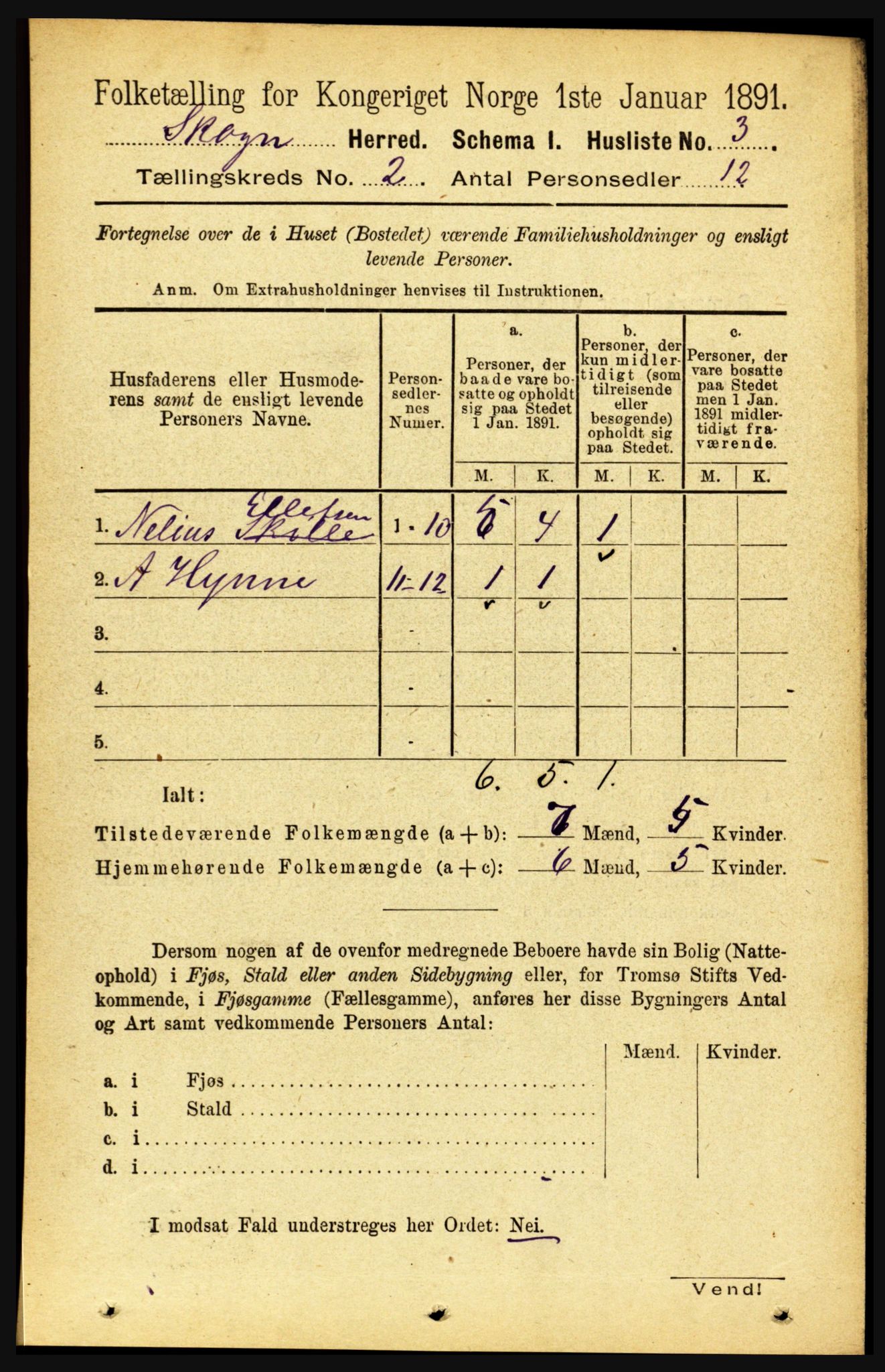 RA, 1891 census for 1719 Skogn, 1891, p. 869