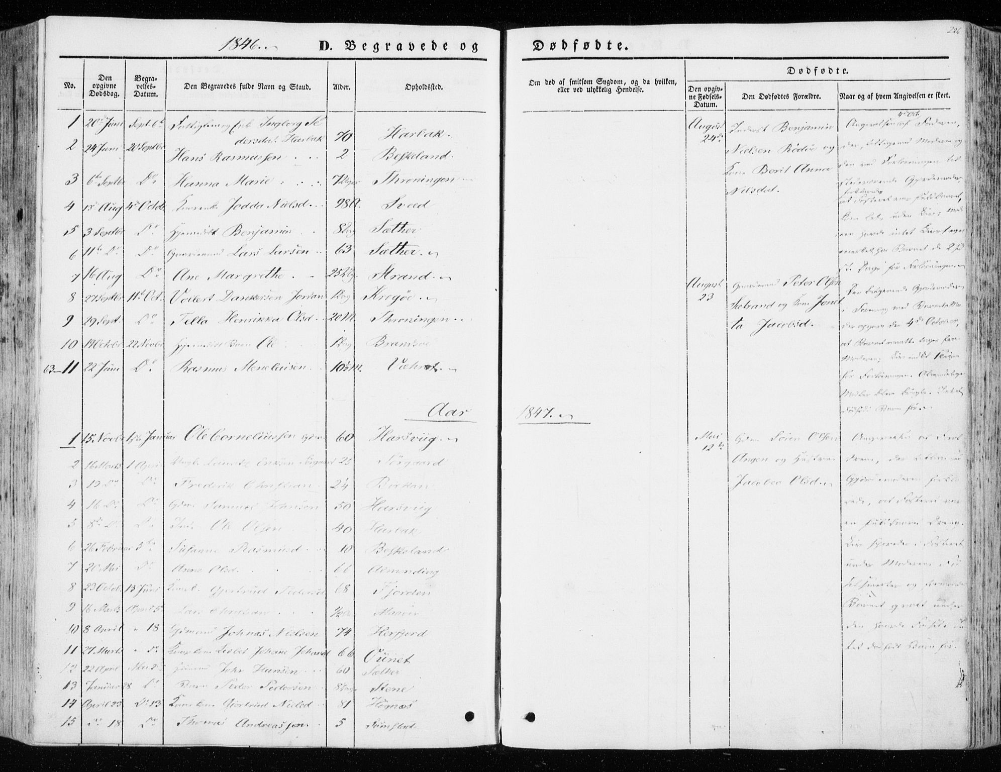 Ministerialprotokoller, klokkerbøker og fødselsregistre - Sør-Trøndelag, SAT/A-1456/657/L0704: Parish register (official) no. 657A05, 1846-1857, p. 226