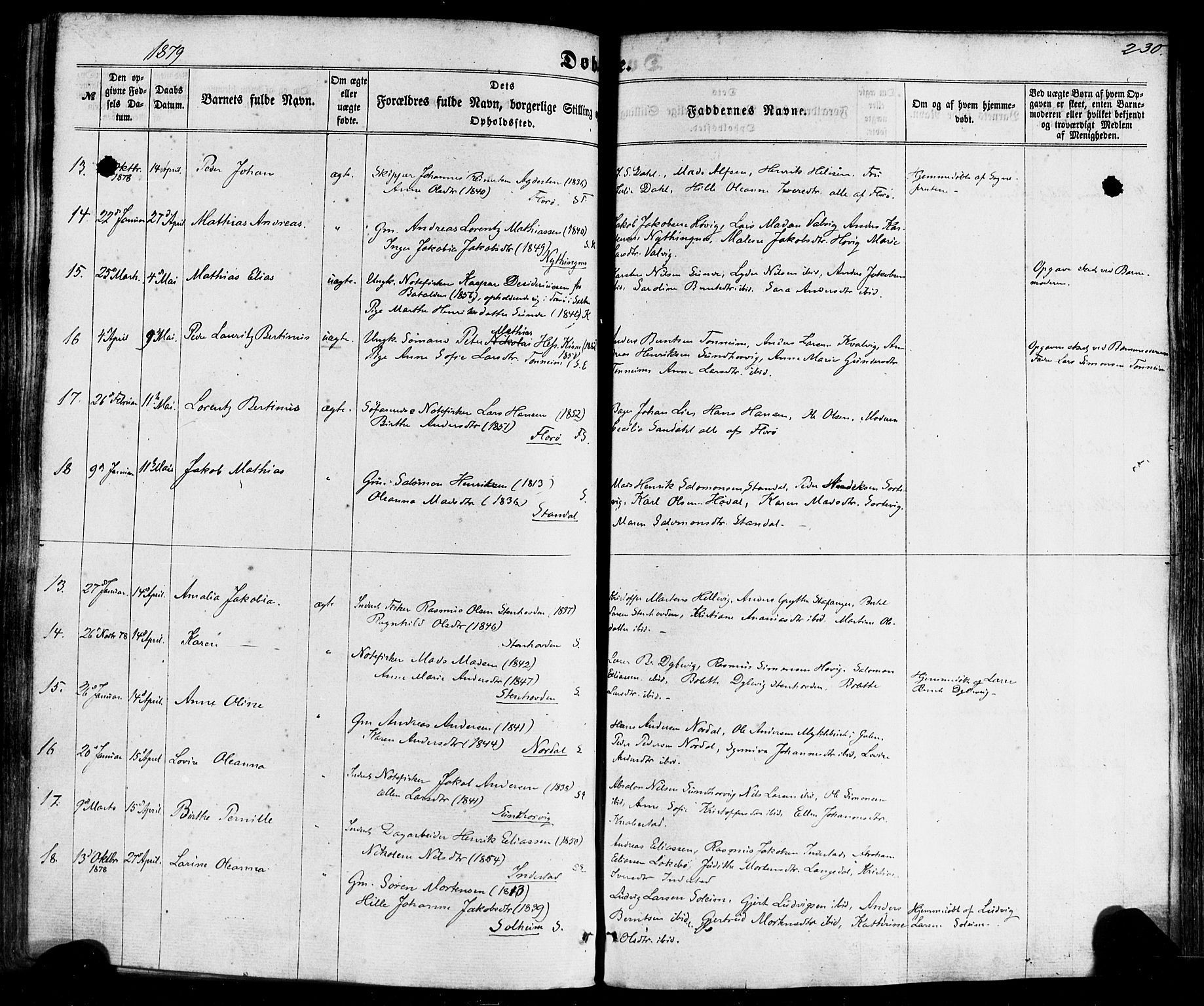 Kinn sokneprestembete, SAB/A-80801/H/Haa/Haaa/L0006: Parish register (official) no. A 6, 1857-1885, p. 230