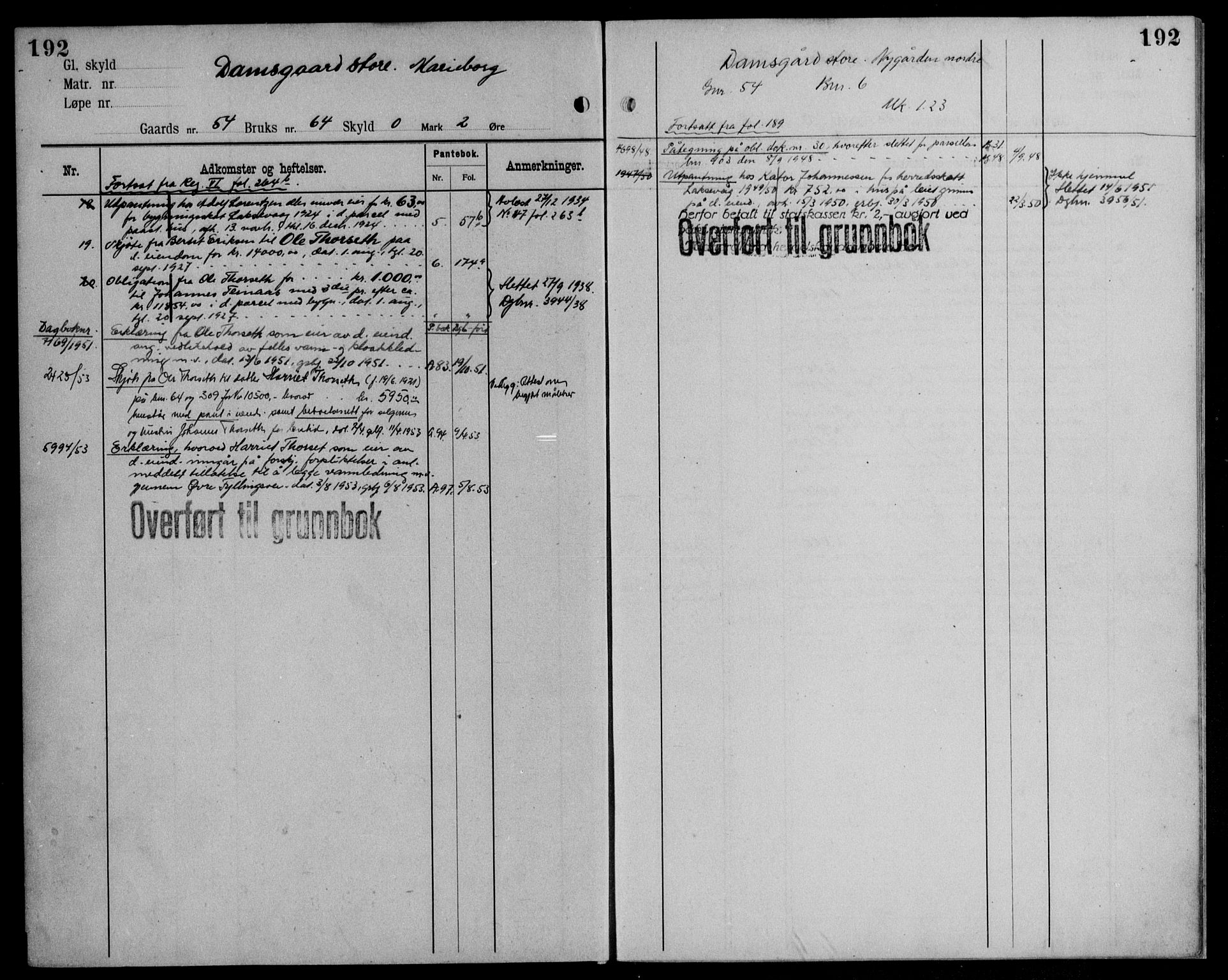 Midhordland sorenskriveri, AV/SAB-A-3001/1/G/Ga/Gab/L0115: Mortgage register no. II.A.b.115, p. 192