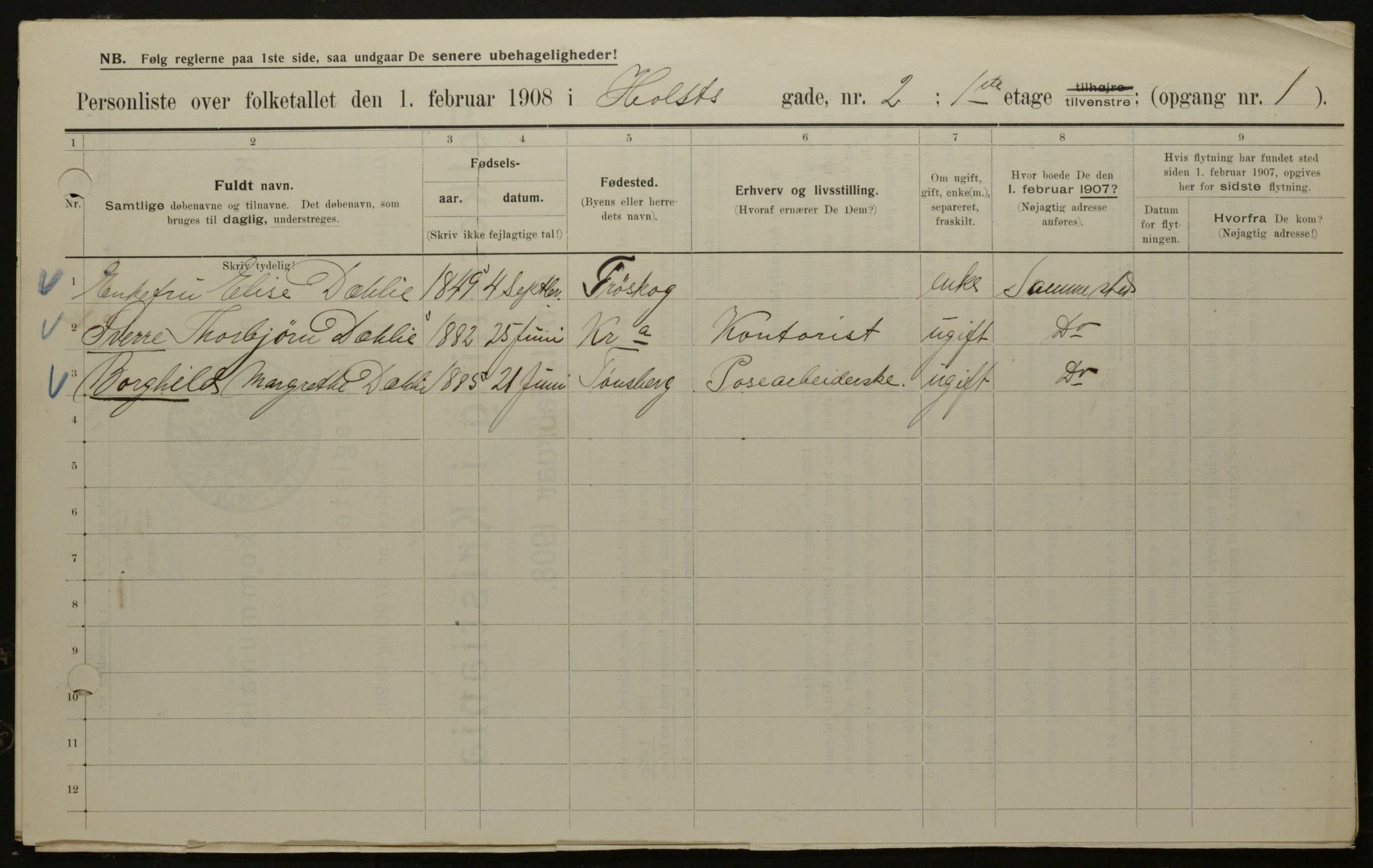 OBA, Municipal Census 1908 for Kristiania, 1908, p. 36847