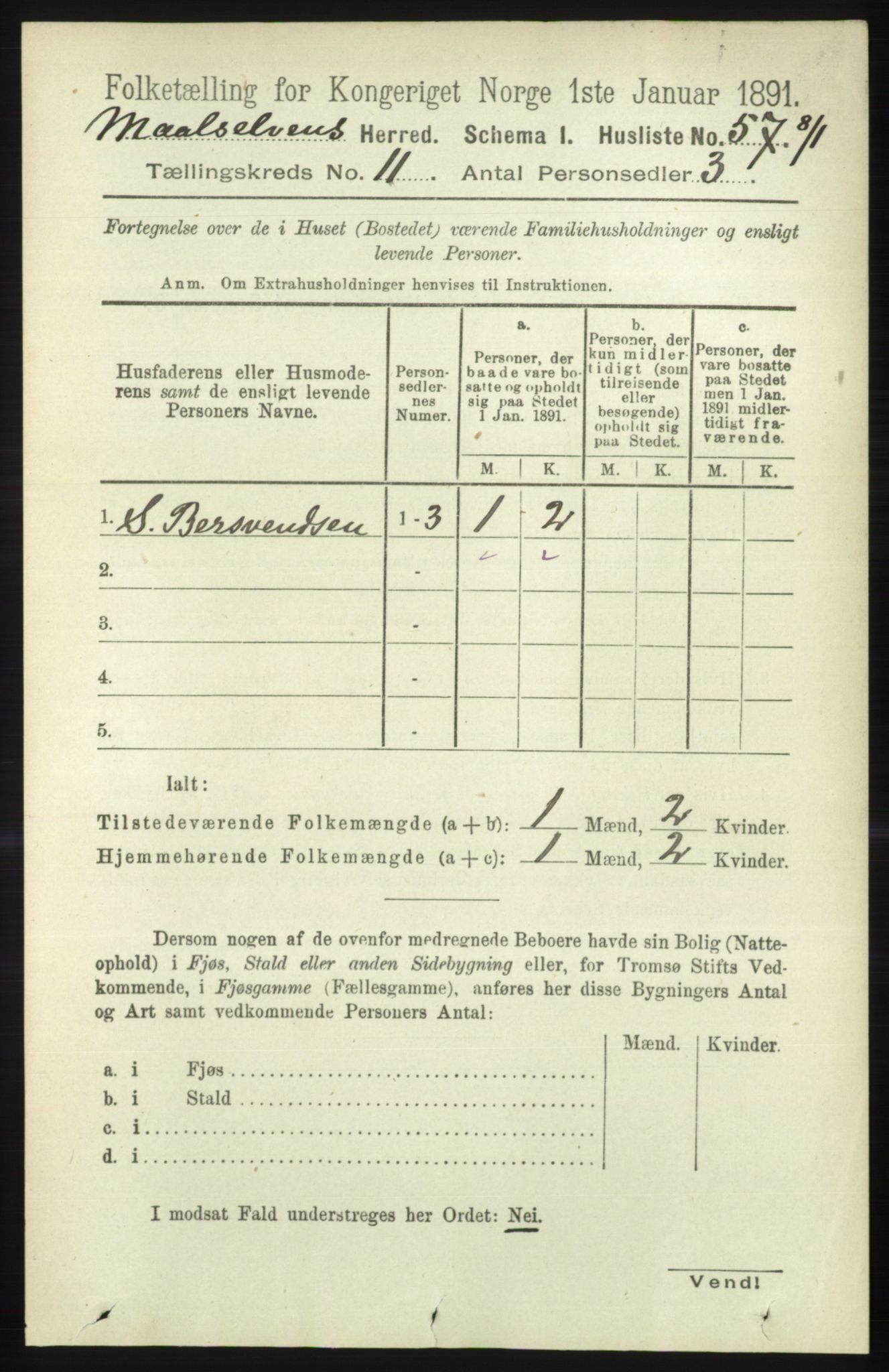 RA, 1891 census for 1924 Målselv, 1891, p. 3248