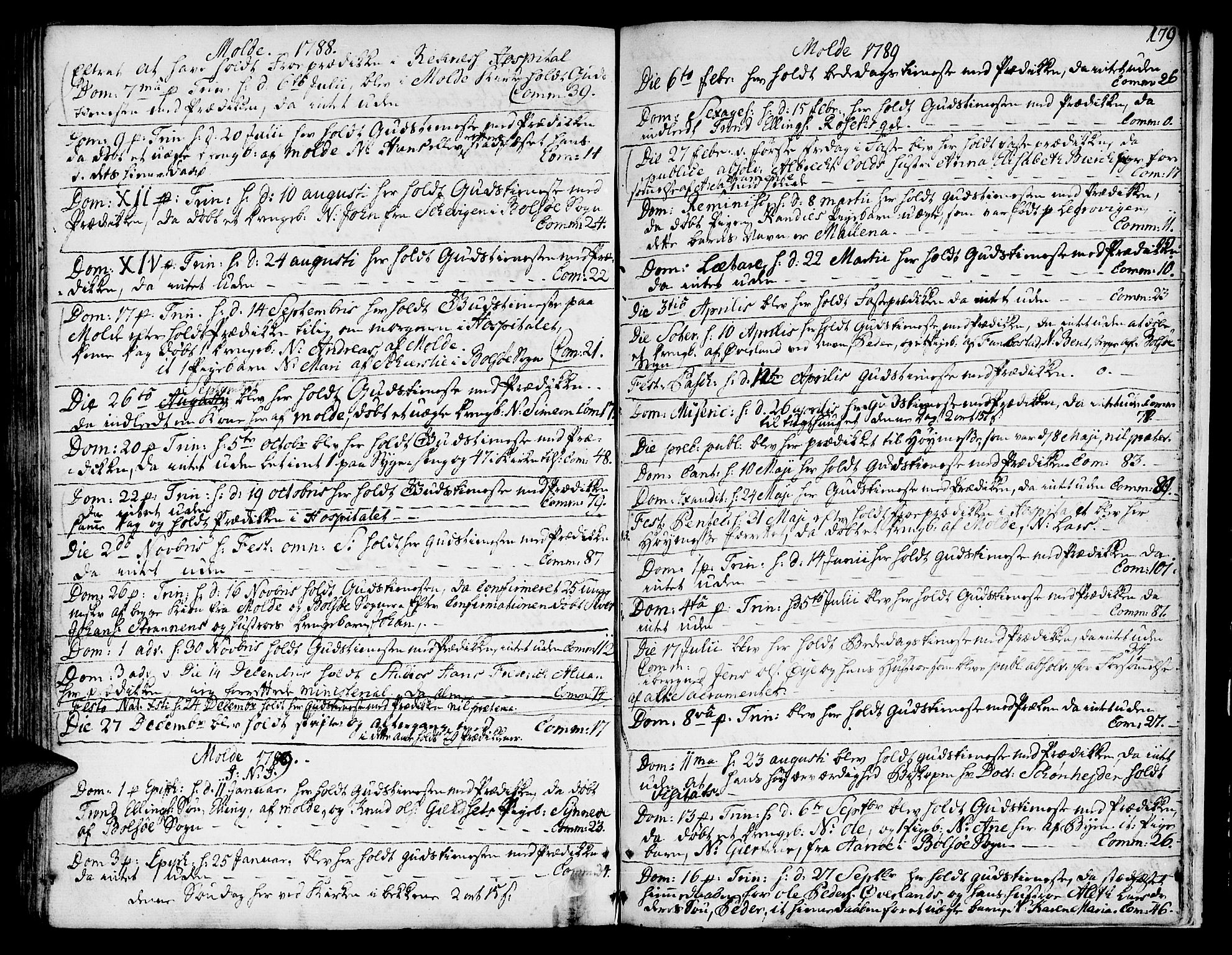 Ministerialprotokoller, klokkerbøker og fødselsregistre - Møre og Romsdal, SAT/A-1454/555/L0648: Parish register (official) no. 555A01, 1759-1793, p. 179