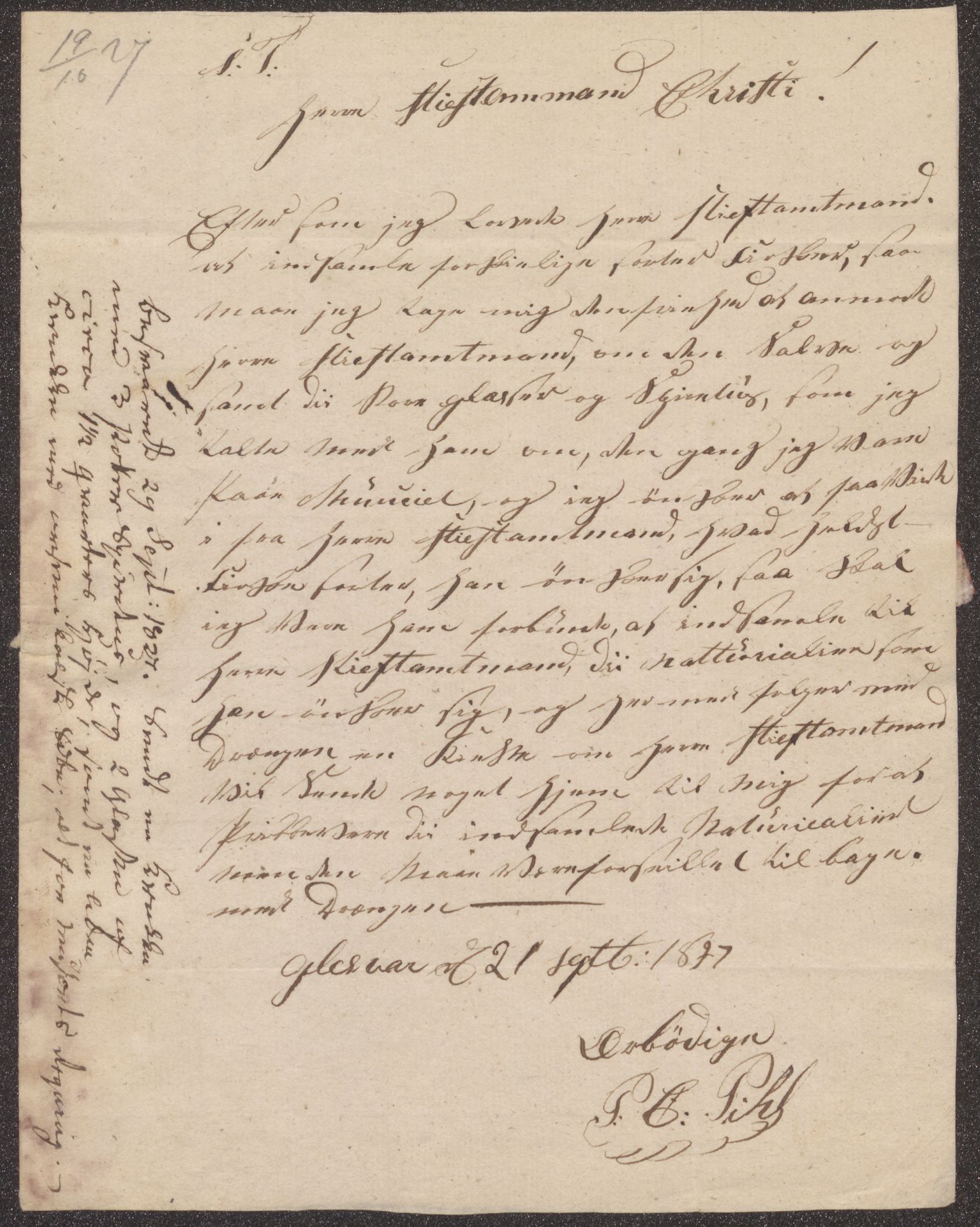 Bergens Museum, UMB/A007/D/Da/L0002/0002: Brevsamling 1827 / Brevsamling 1827, 1827