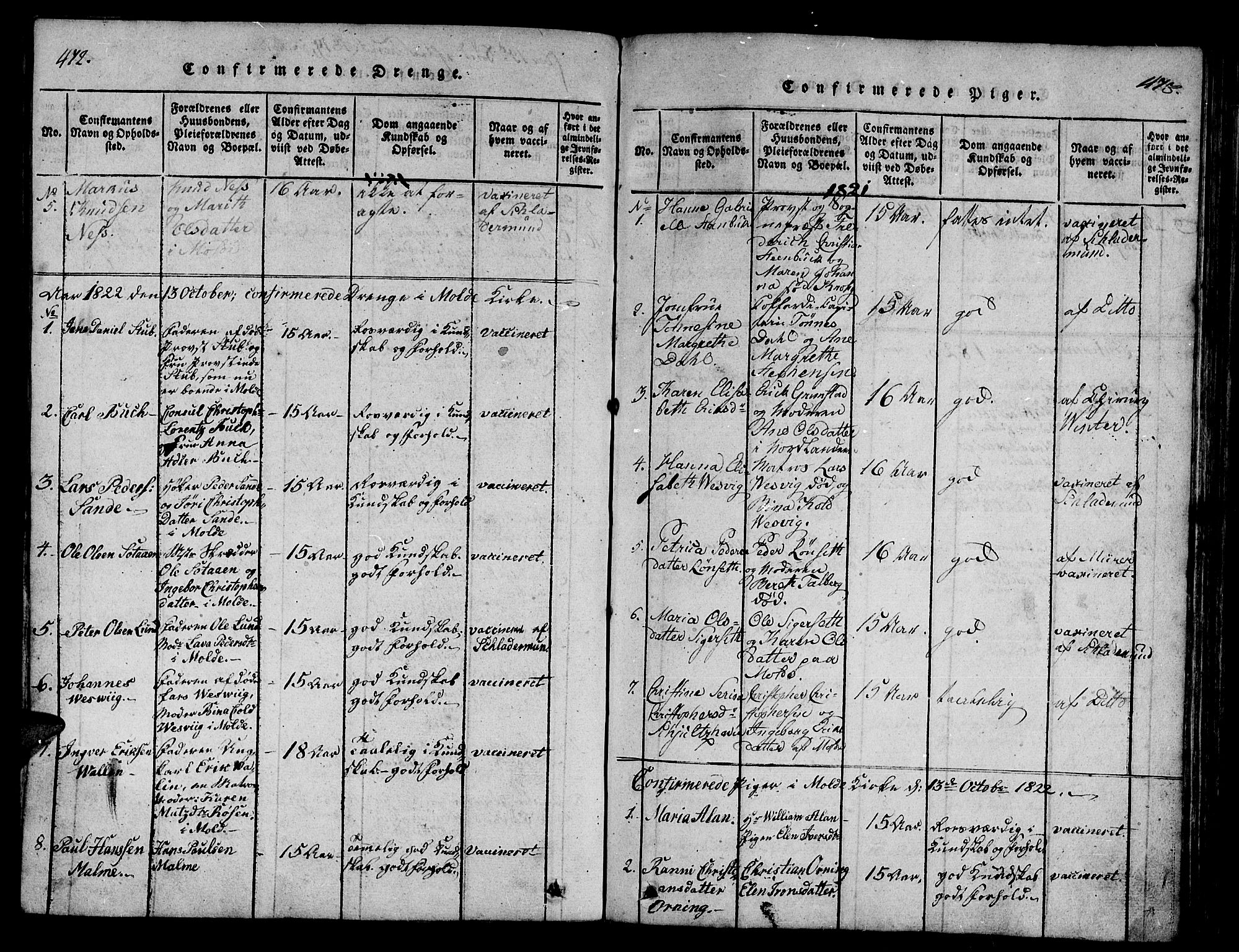 Ministerialprotokoller, klokkerbøker og fødselsregistre - Møre og Romsdal, SAT/A-1454/558/L0700: Parish register (copy) no. 558C01, 1818-1868, p. 472-473