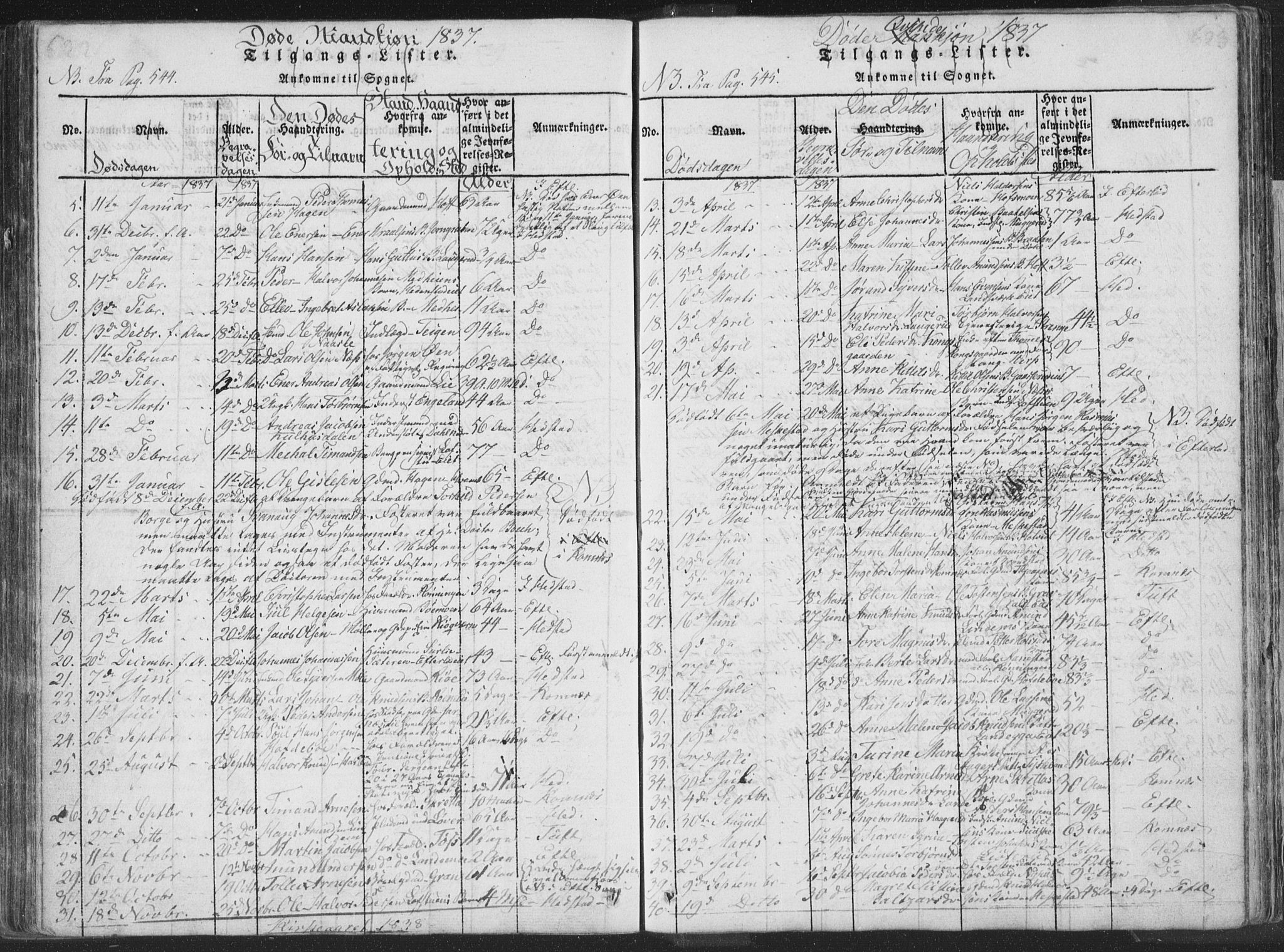 Sandsvær kirkebøker, AV/SAKO-A-244/F/Fa/L0004: Parish register (official) no. I 4, 1817-1839, p. 622-623