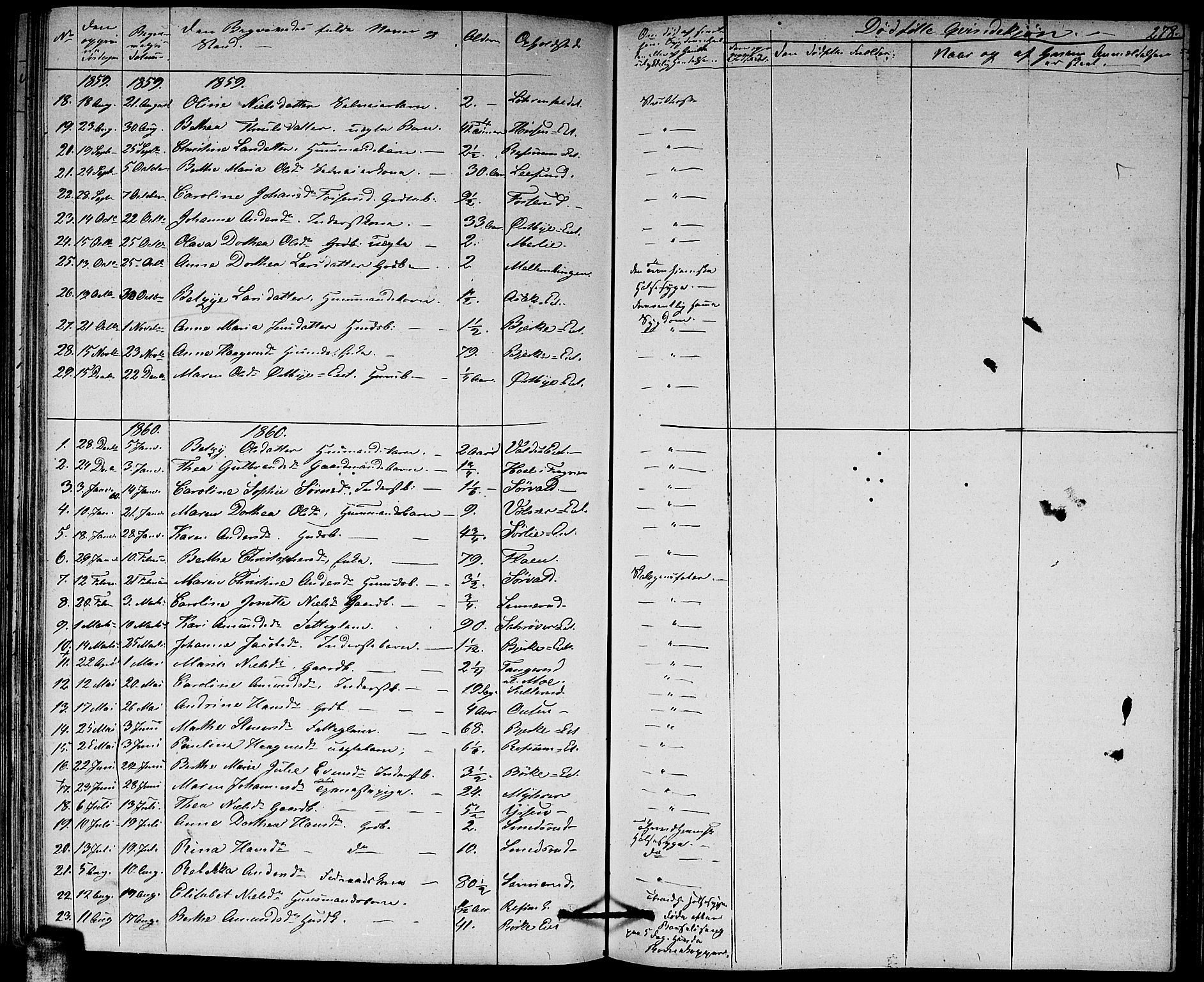 Sørum prestekontor Kirkebøker, SAO/A-10303/G/Ga/L0003: Parish register (copy) no. I 3, 1846-1863, p. 278