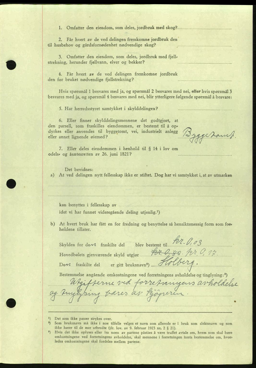 Nordmøre sorenskriveri, AV/SAT-A-4132/1/2/2Ca: Mortgage book no. A95, 1943-1943, Diary no: : 1888/1943