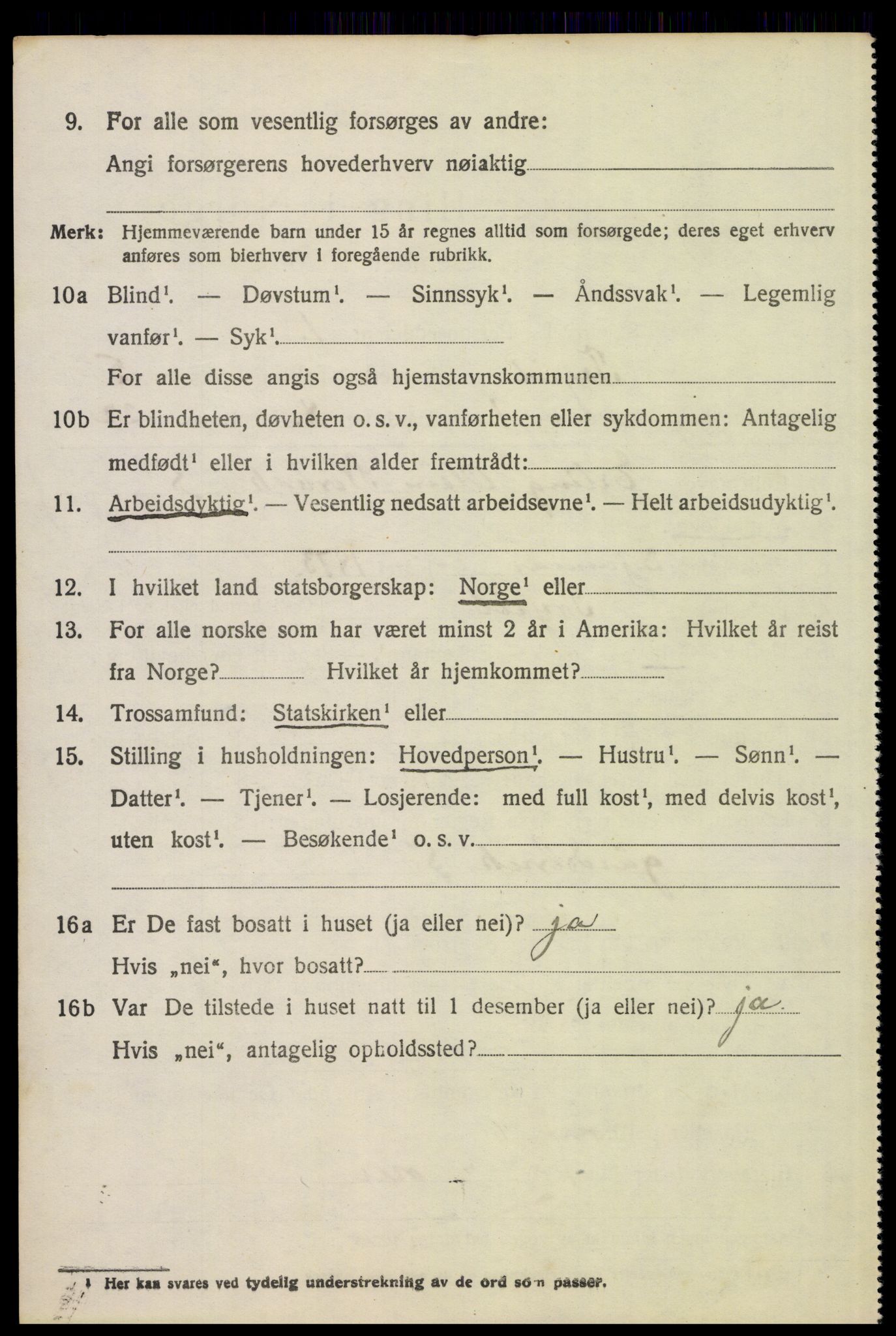 SAH, 1920 census for Trysil, 1920, p. 4312