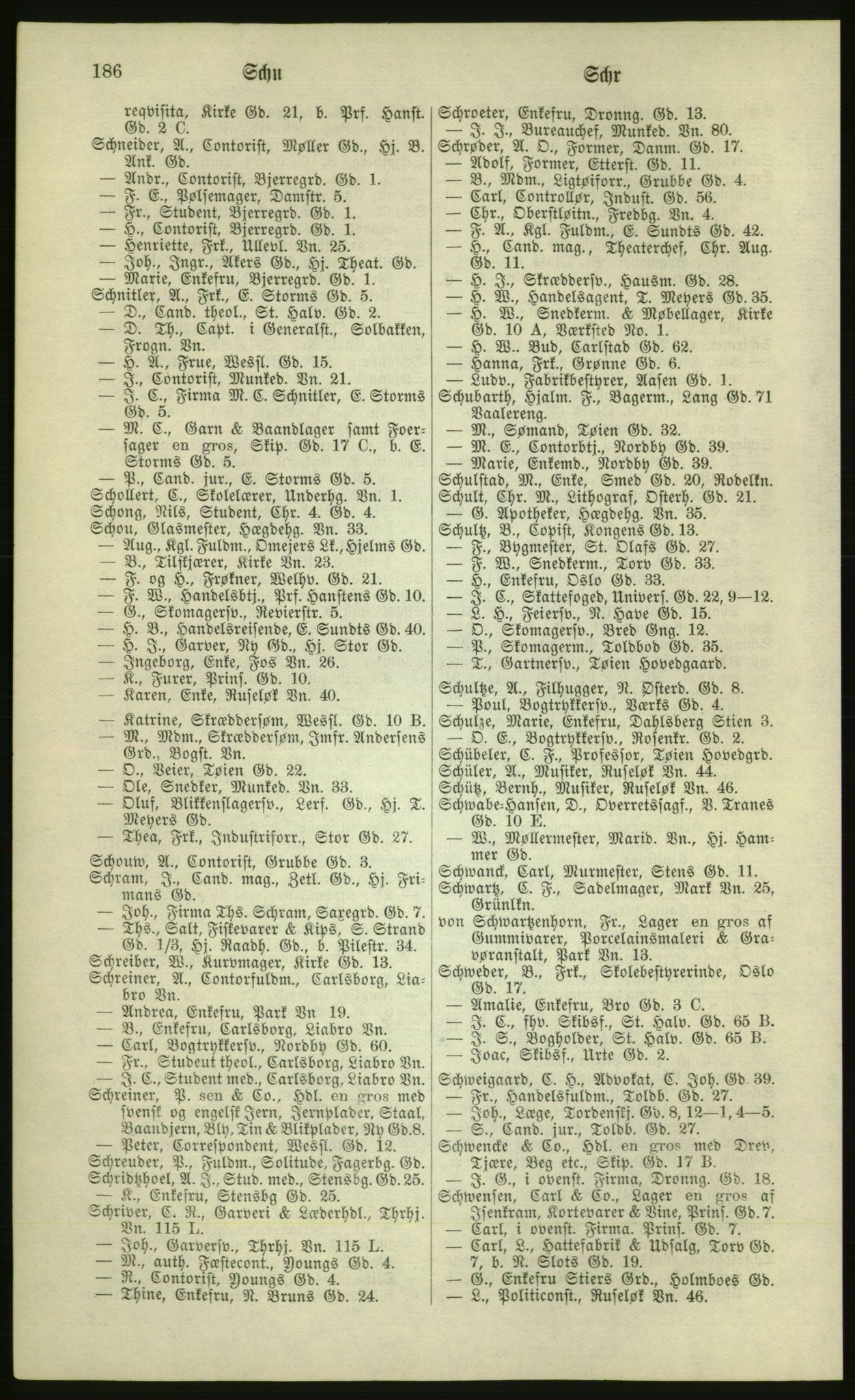 Kristiania/Oslo adressebok, PUBL/-, 1881, p. 186