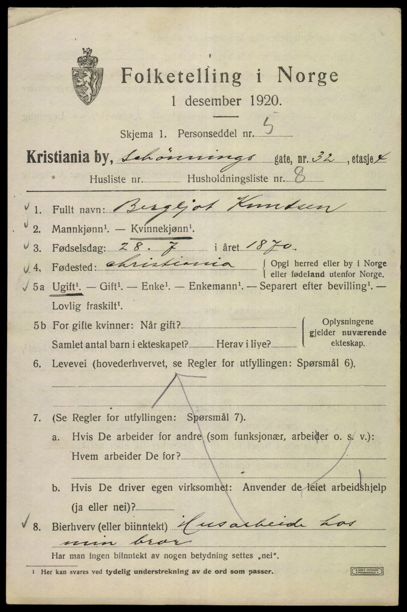 SAO, 1920 census for Kristiania, 1920, p. 504737