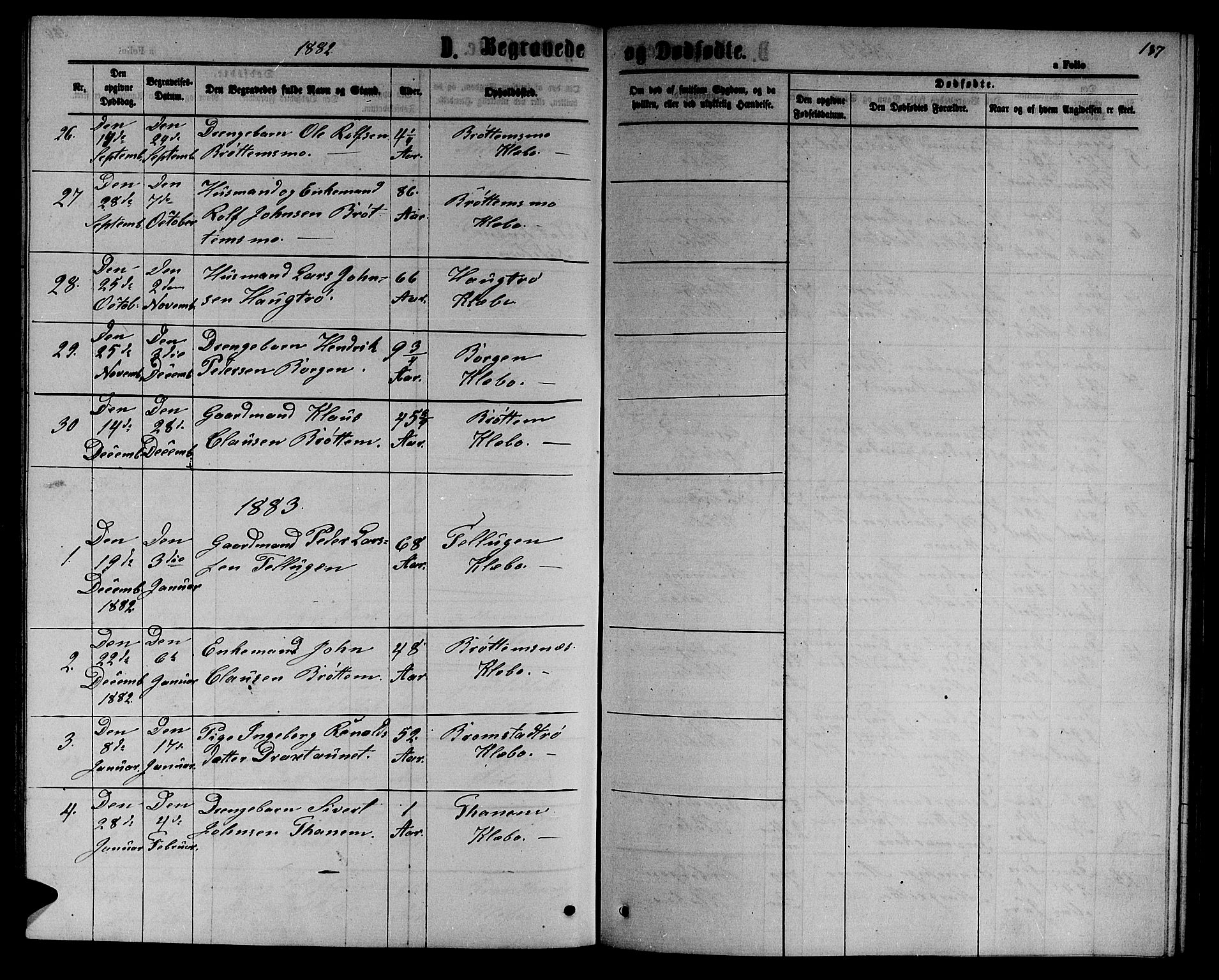 Ministerialprotokoller, klokkerbøker og fødselsregistre - Sør-Trøndelag, SAT/A-1456/618/L0451: Parish register (copy) no. 618C02, 1865-1883, p. 187