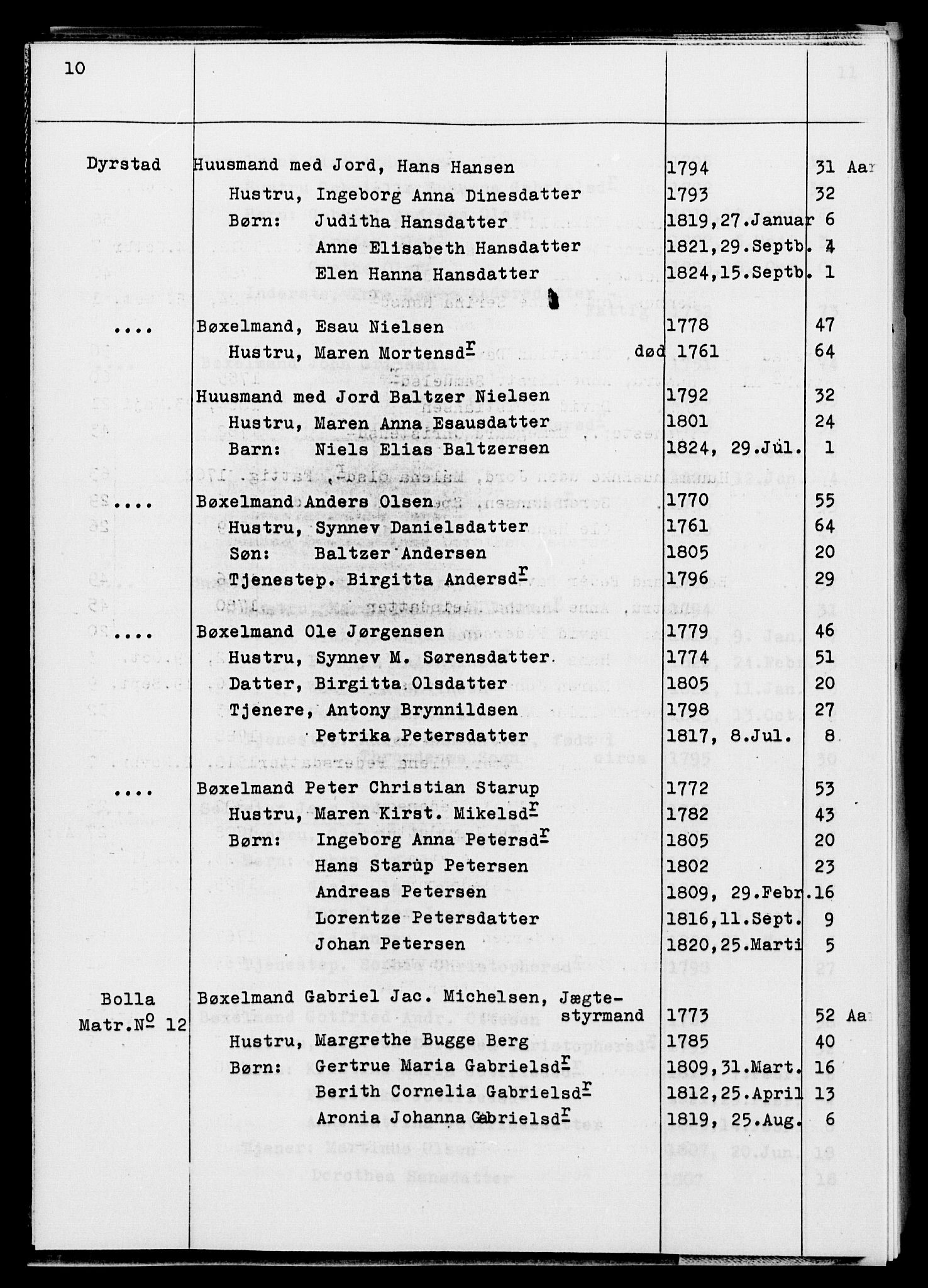 , Census 1825 for Ibestad, 1825, p. 10