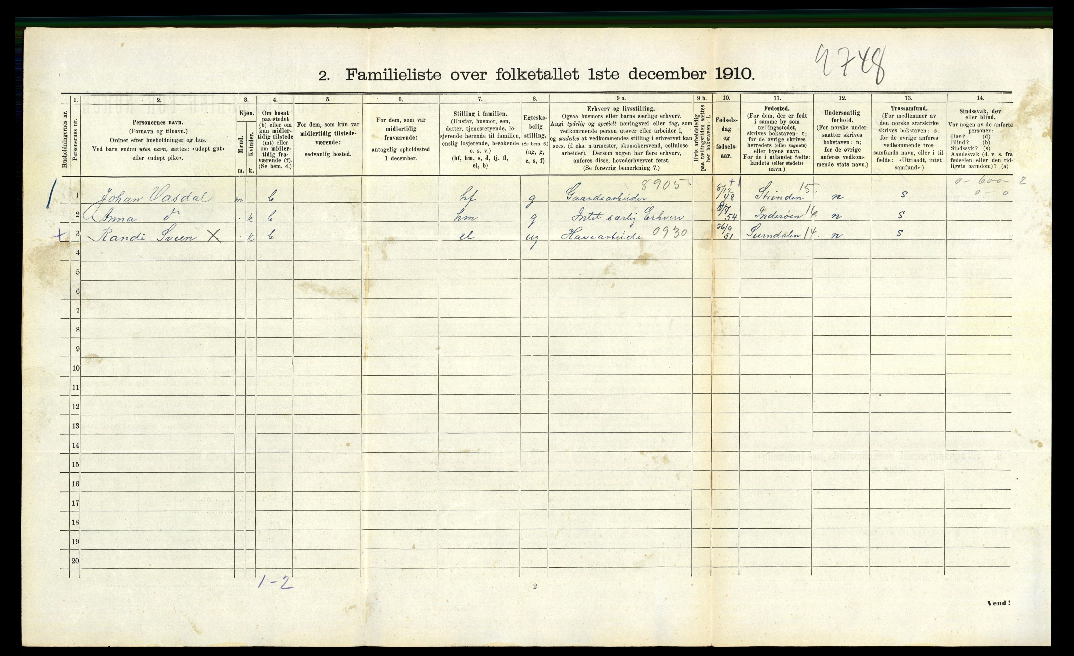 RA, 1910 census for Trondheim, 1910, p. 24526