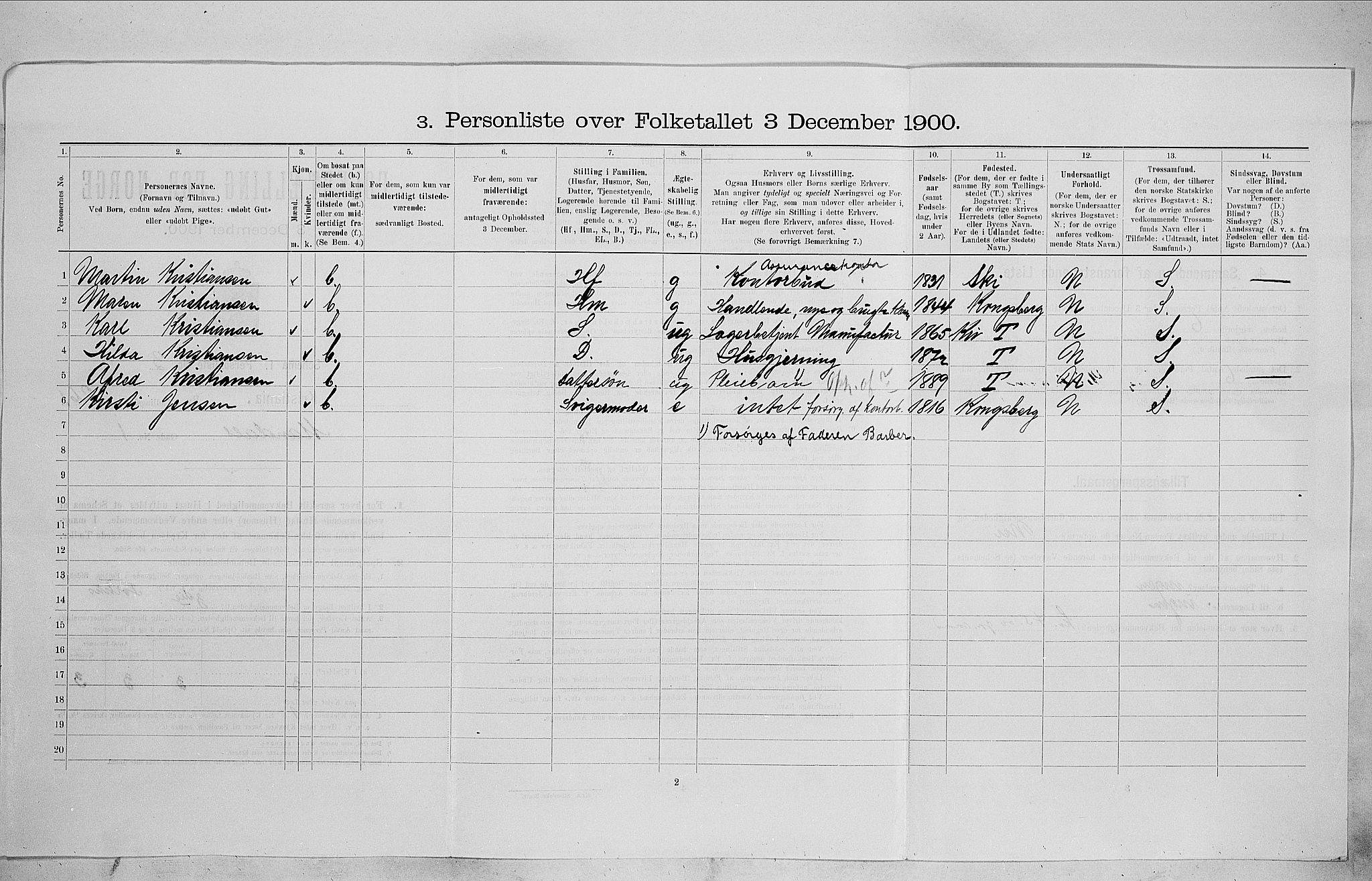 SAO, 1900 census for Kristiania, 1900, p. 54489