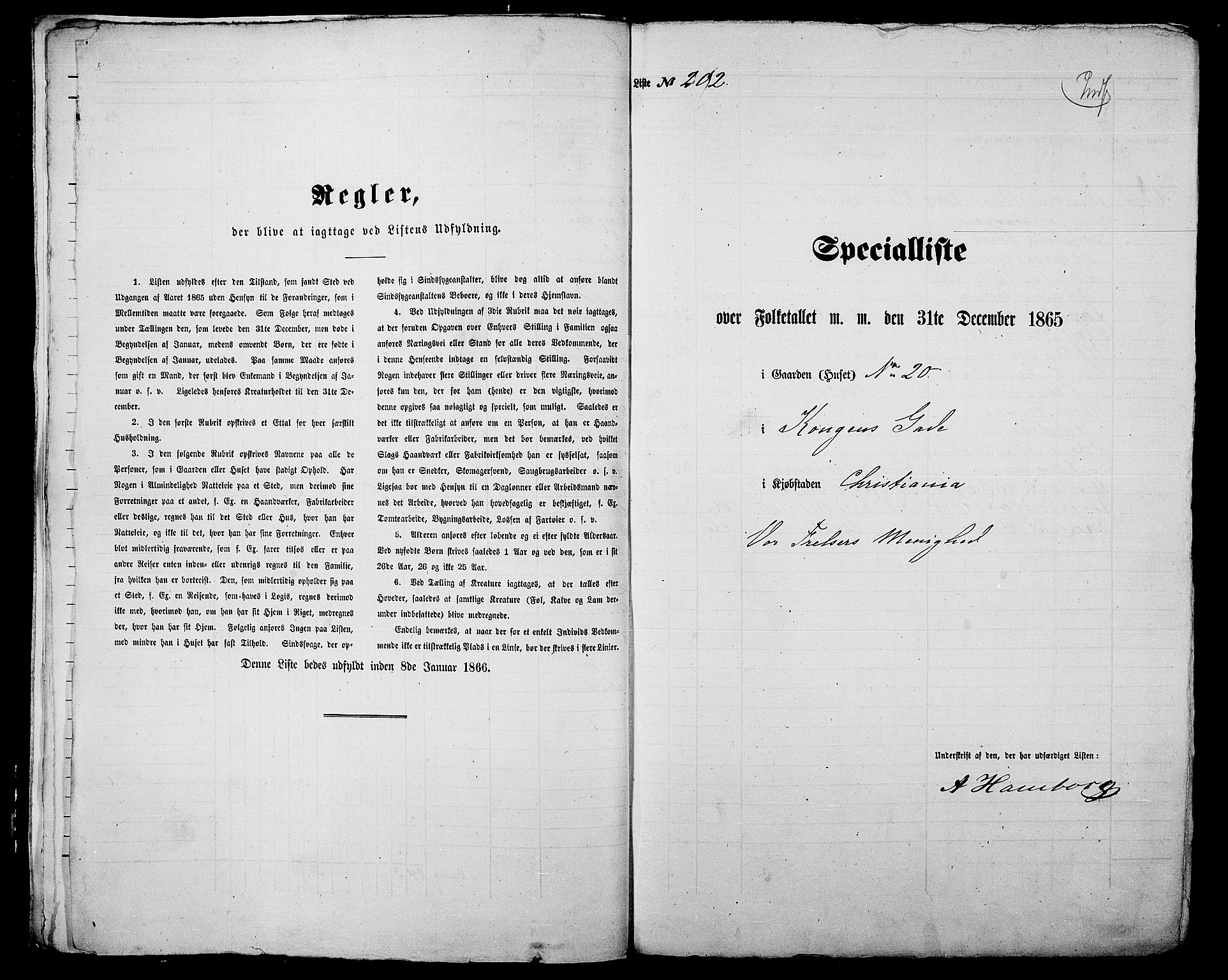 RA, 1865 census for Kristiania, 1865, p. 587