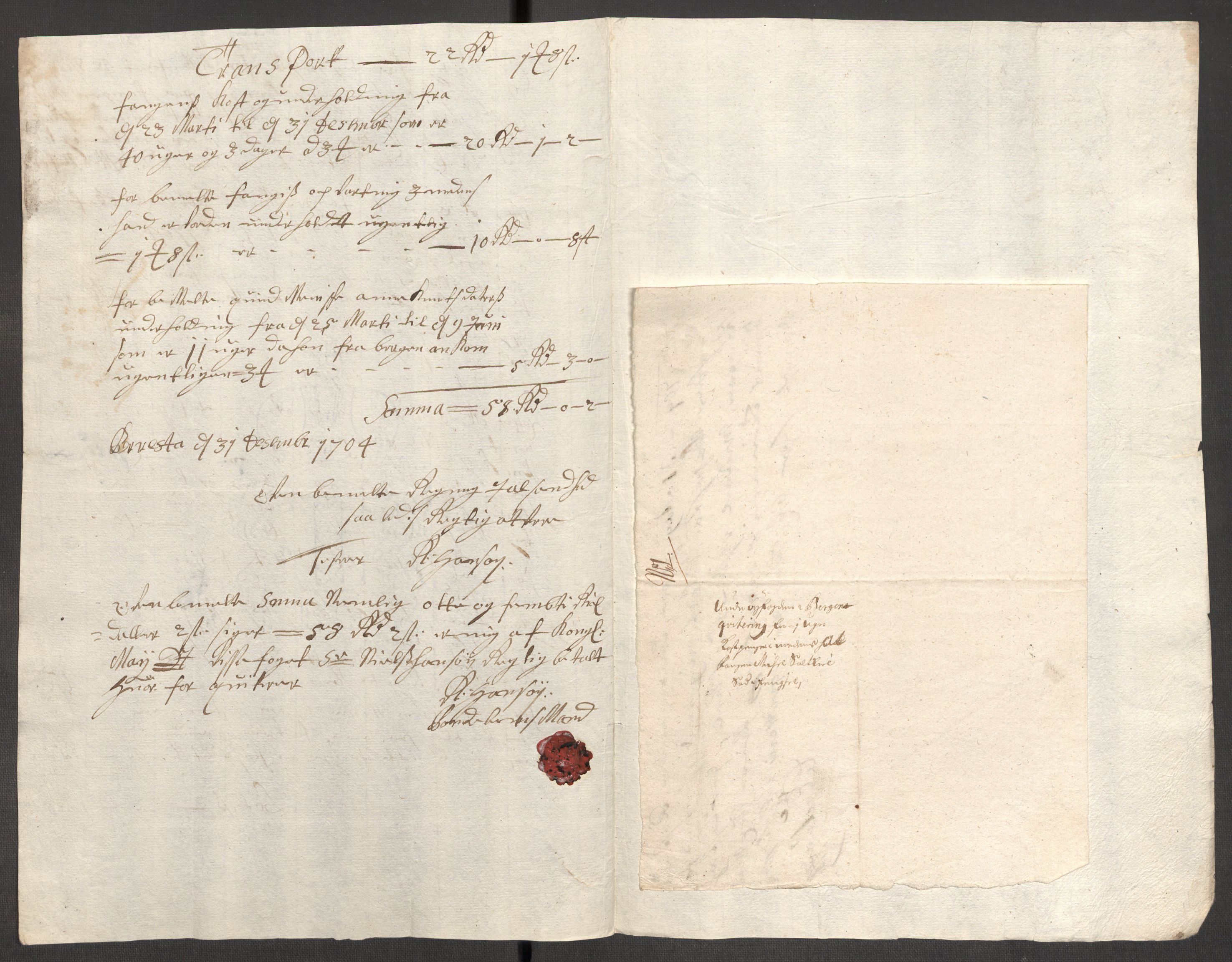 Rentekammeret inntil 1814, Reviderte regnskaper, Fogderegnskap, AV/RA-EA-4092/R53/L3428: Fogderegnskap Sunn- og Nordfjord, 1704, p. 293