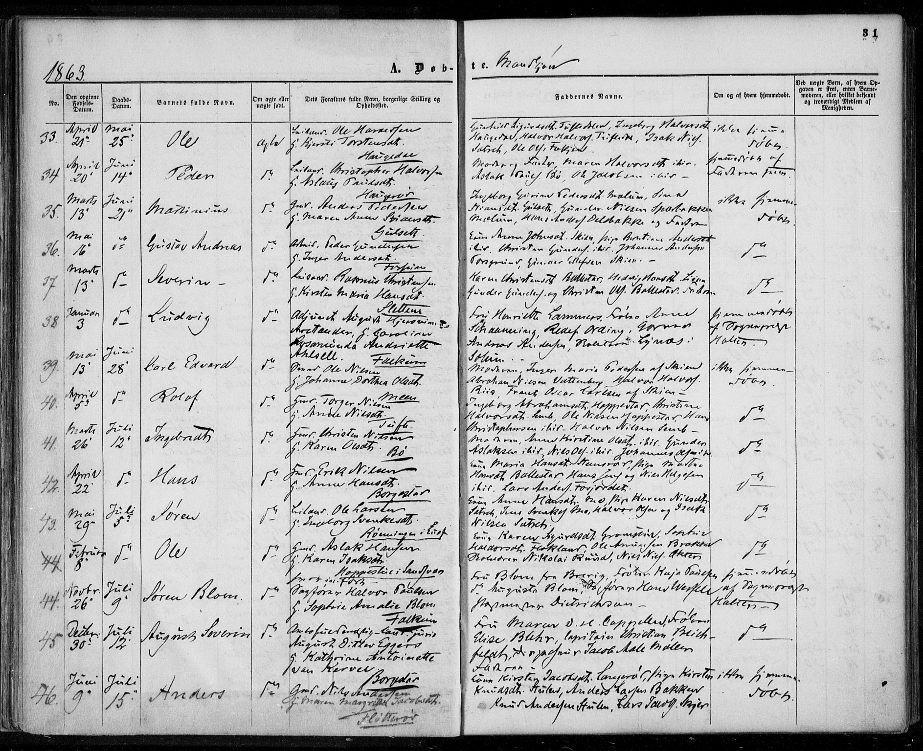 Gjerpen kirkebøker, SAKO/A-265/F/Fa/L0008a: Parish register (official) no. I 8A, 1857-1871, p. 31