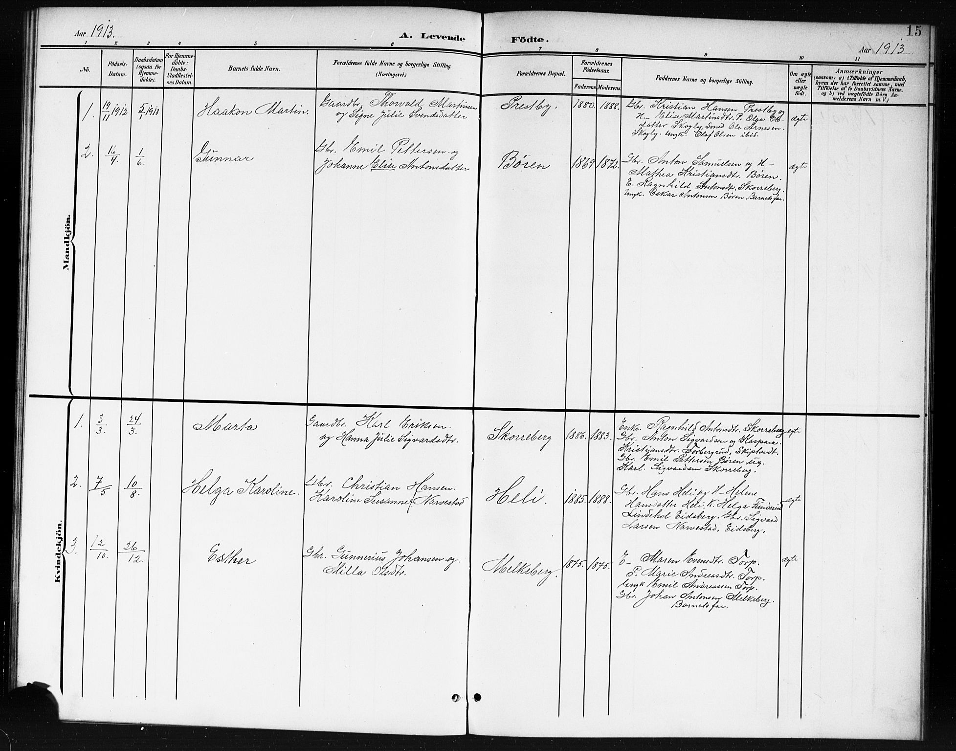 Spydeberg prestekontor Kirkebøker, AV/SAO-A-10924/G/Gc/L0001: Parish register (copy) no. III 1, 1901-1917, p. 15