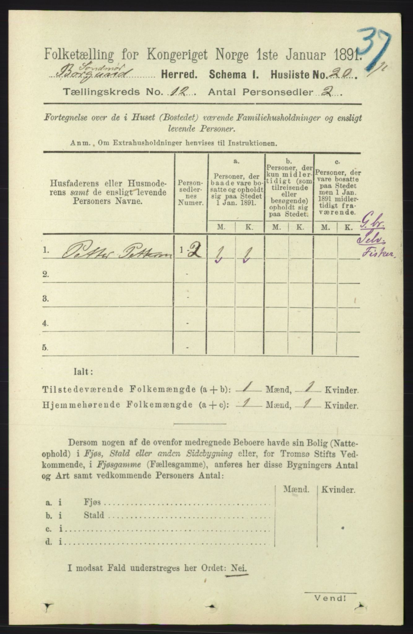 RA, 1891 census for 1531 Borgund, 1891, p. 3159