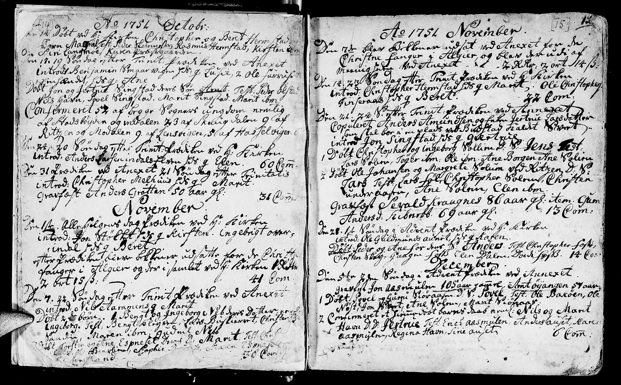 Ministerialprotokoller, klokkerbøker og fødselsregistre - Sør-Trøndelag, SAT/A-1456/646/L0605: Parish register (official) no. 646A03, 1751-1790, p. 14-15