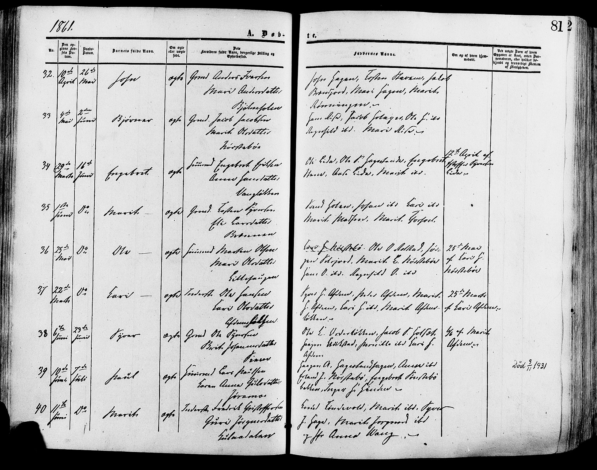 Lesja prestekontor, AV/SAH-PREST-068/H/Ha/Haa/L0008: Parish register (official) no. 8, 1854-1880, p. 81