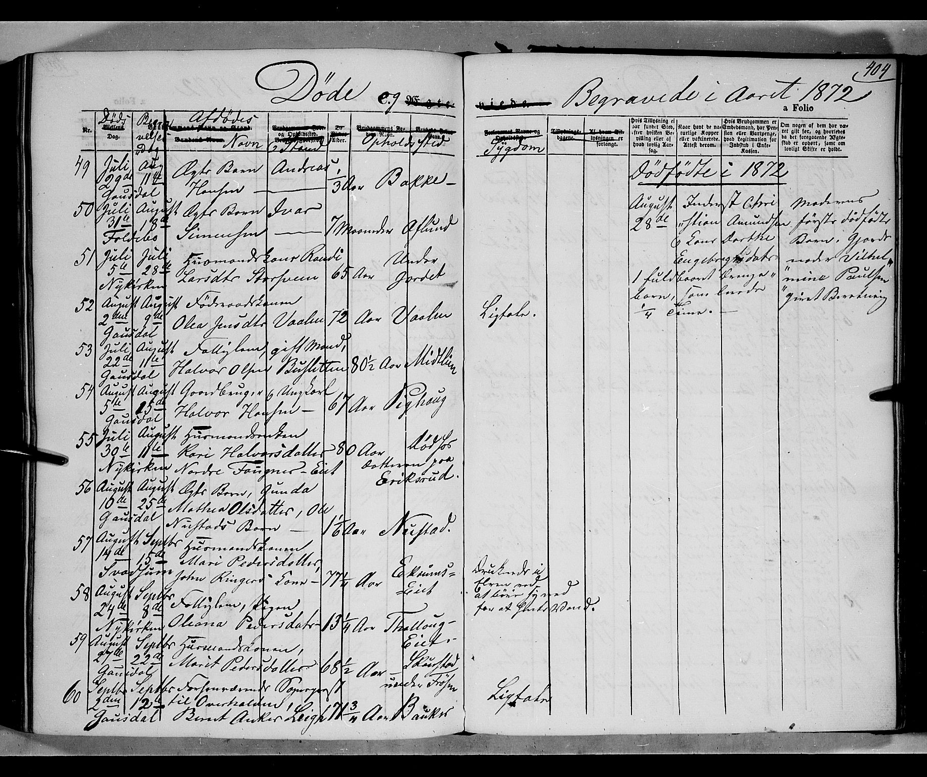 Gausdal prestekontor, SAH/PREST-090/H/Ha/Haa/L0009: Parish register (official) no. 9, 1862-1873, p. 404