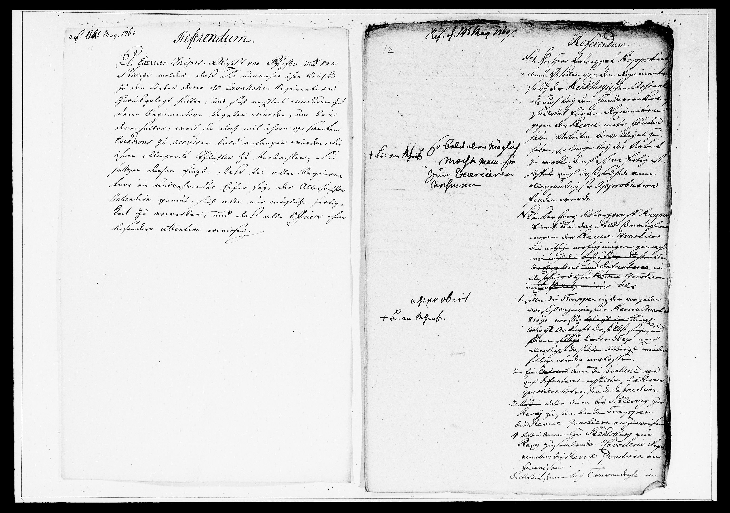 Krigskollegiet, Krigskancelliet, DRA/A-0006/-/1334-1359: Refererede sager, 1760, p. 493