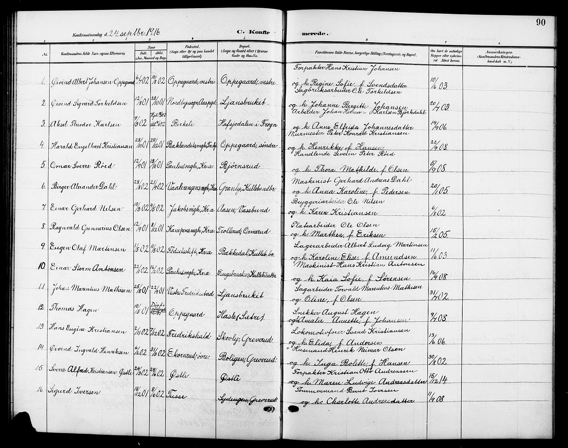 Nesodden prestekontor Kirkebøker, SAO/A-10013/G/Gb/L0001: Parish register (copy) no. II 1, 1905-1924, p. 90