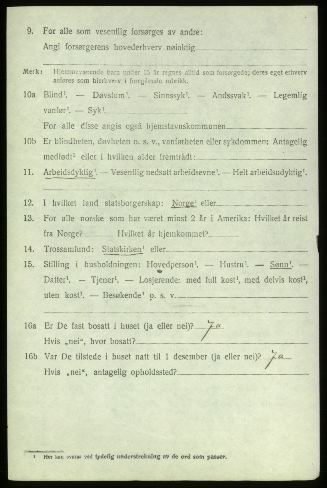 SAB, 1920 census for Stord, 1920, p. 1236