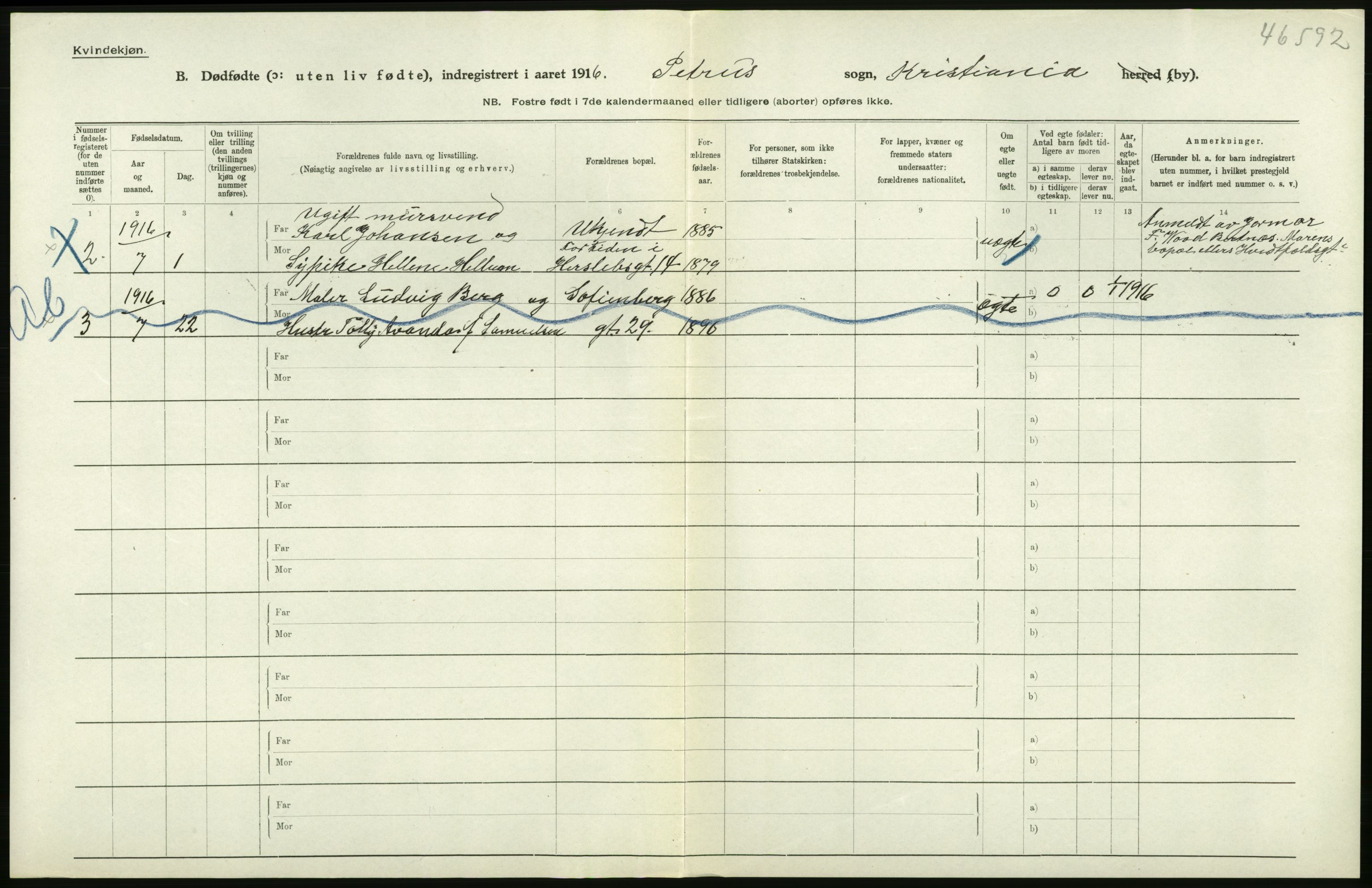 Statistisk sentralbyrå, Sosiodemografiske emner, Befolkning, AV/RA-S-2228/D/Df/Dfb/Dfbf/L0010: Kristiania: Døde, dødfødte., 1916, p. 542