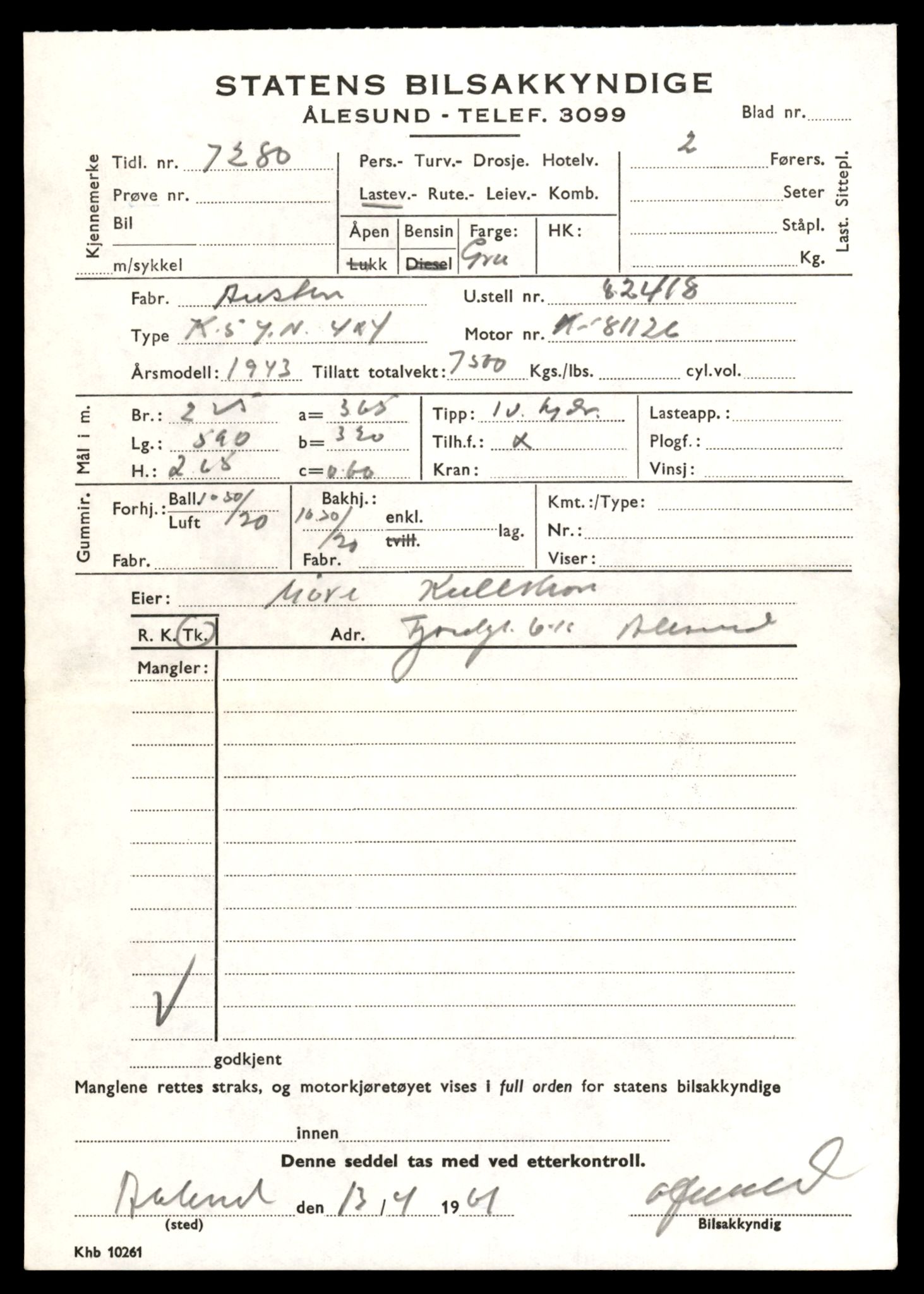 Møre og Romsdal vegkontor - Ålesund trafikkstasjon, AV/SAT-A-4099/F/Fe/L0036: Registreringskort for kjøretøy T 12831 - T 13030, 1927-1998, p. 217