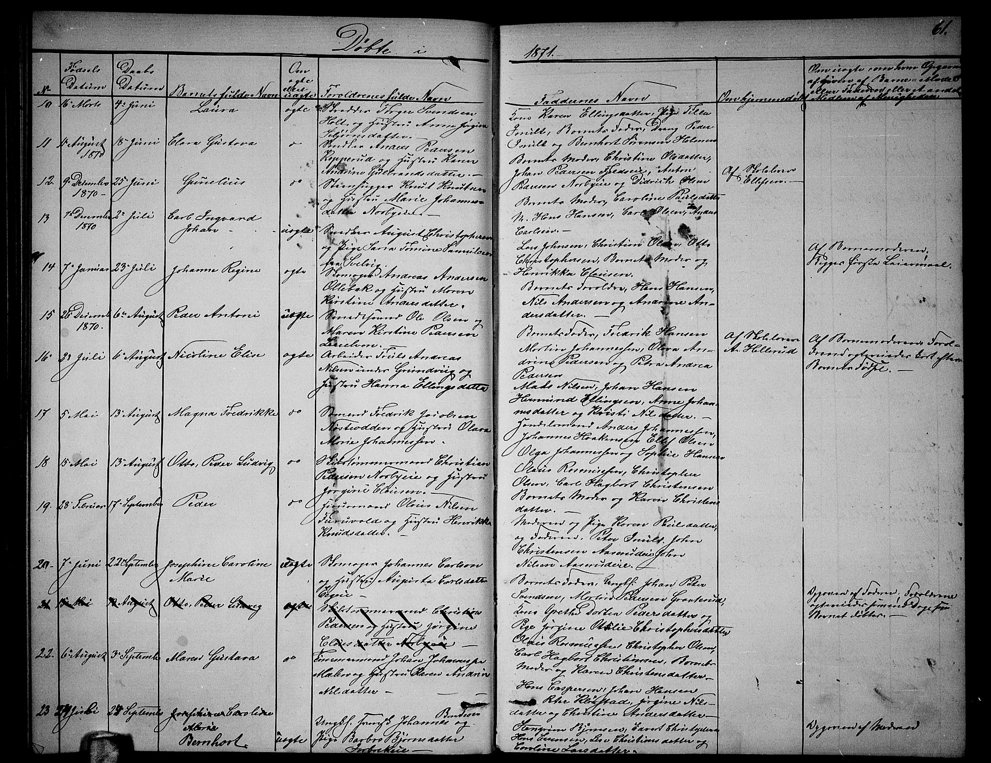 Skoger kirkebøker, AV/SAKO-A-59/G/Ga/L0002: Parish register (copy) no. I 2, 1860-1880, p. 61