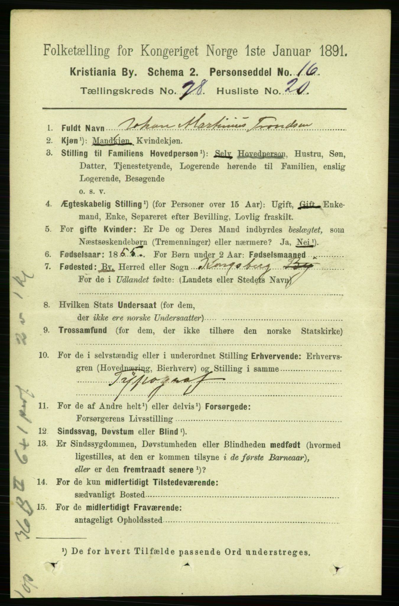 RA, 1891 census for 0301 Kristiania, 1891, p. 48344