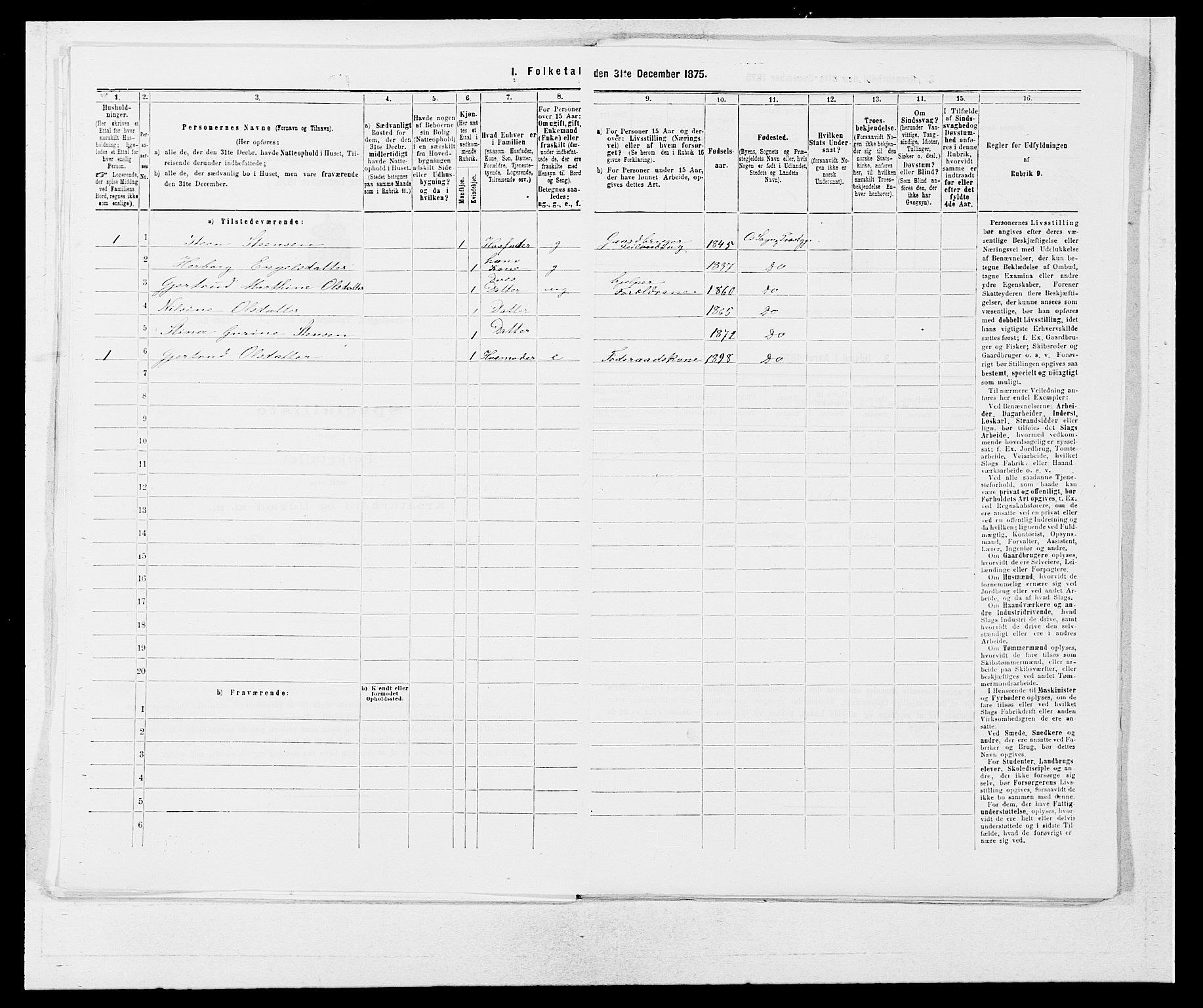 SAB, 1875 census for 1243P Os, 1875, p. 276