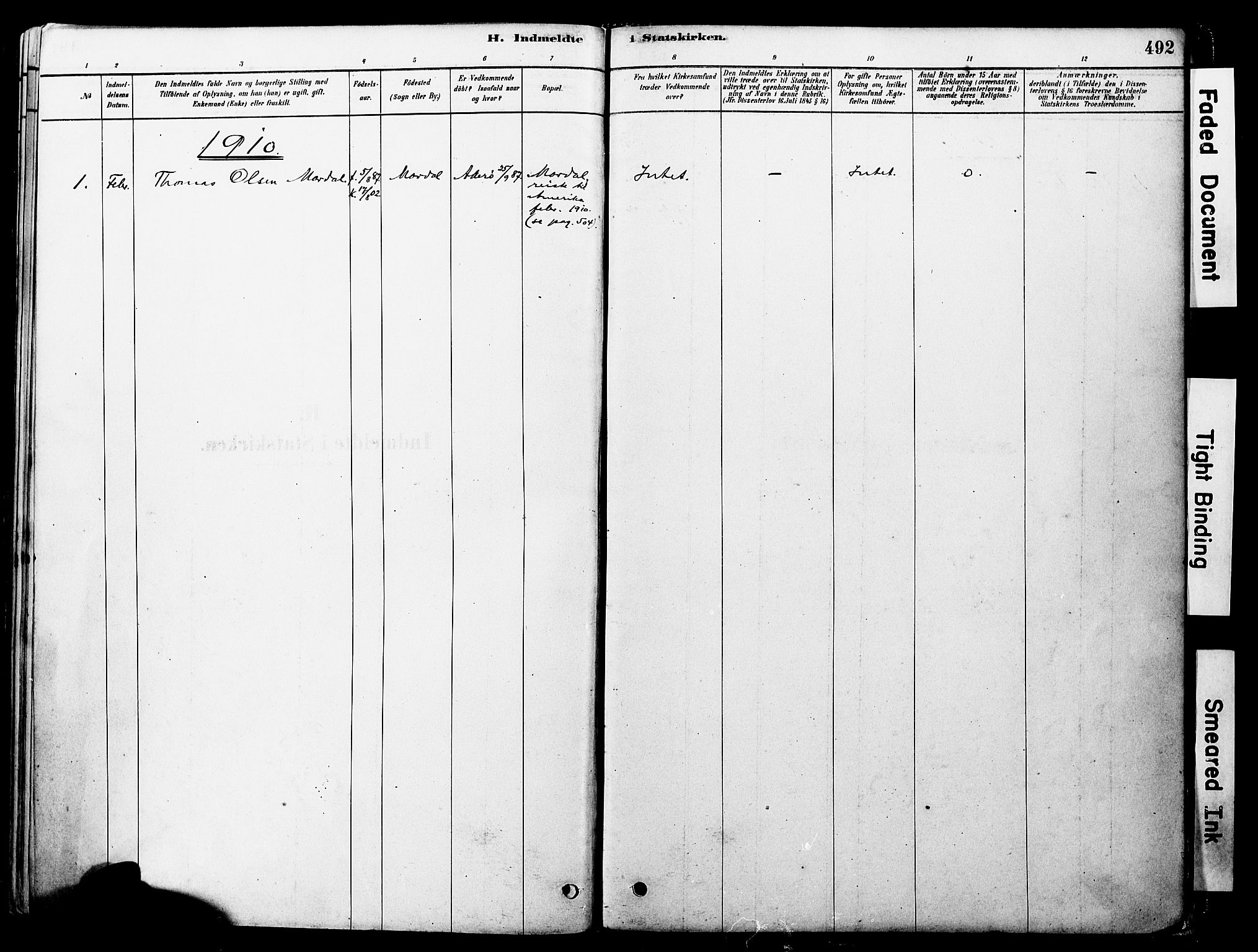 Ministerialprotokoller, klokkerbøker og fødselsregistre - Møre og Romsdal, SAT/A-1454/560/L0721: Parish register (official) no. 560A05, 1878-1917, p. 492