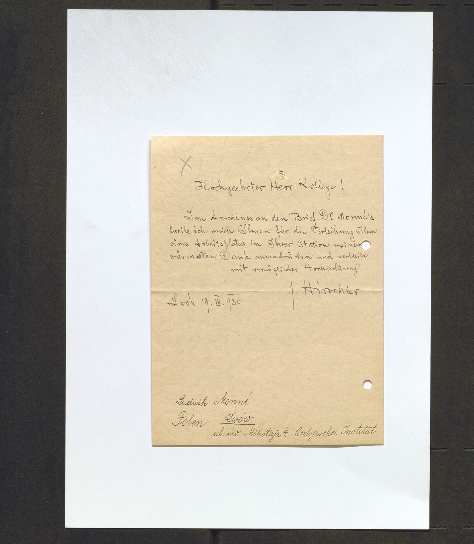 Bergens Museum, AV/SAB-A-17301/13/D/L0002: Korrespondanse , 1928-1940, p. 159