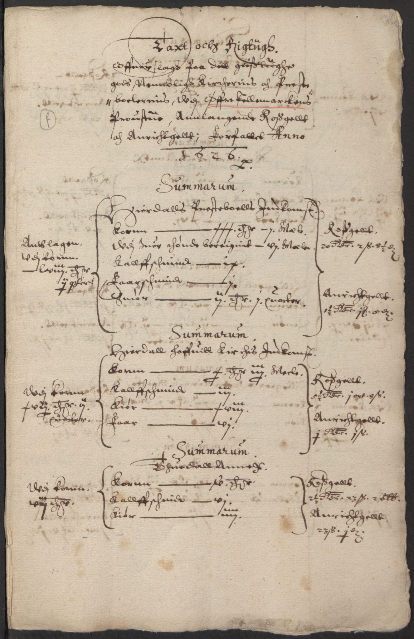 Stattholderembetet 1572-1771, AV/RA-EA-2870/Ek/L0014/0001: Jordebøker til utlikning av rosstjeneste 1624-1626: / Kirke- og prestebolsinntekter i Oslo og Hamar bispedømme, 1625-1626, p. 129