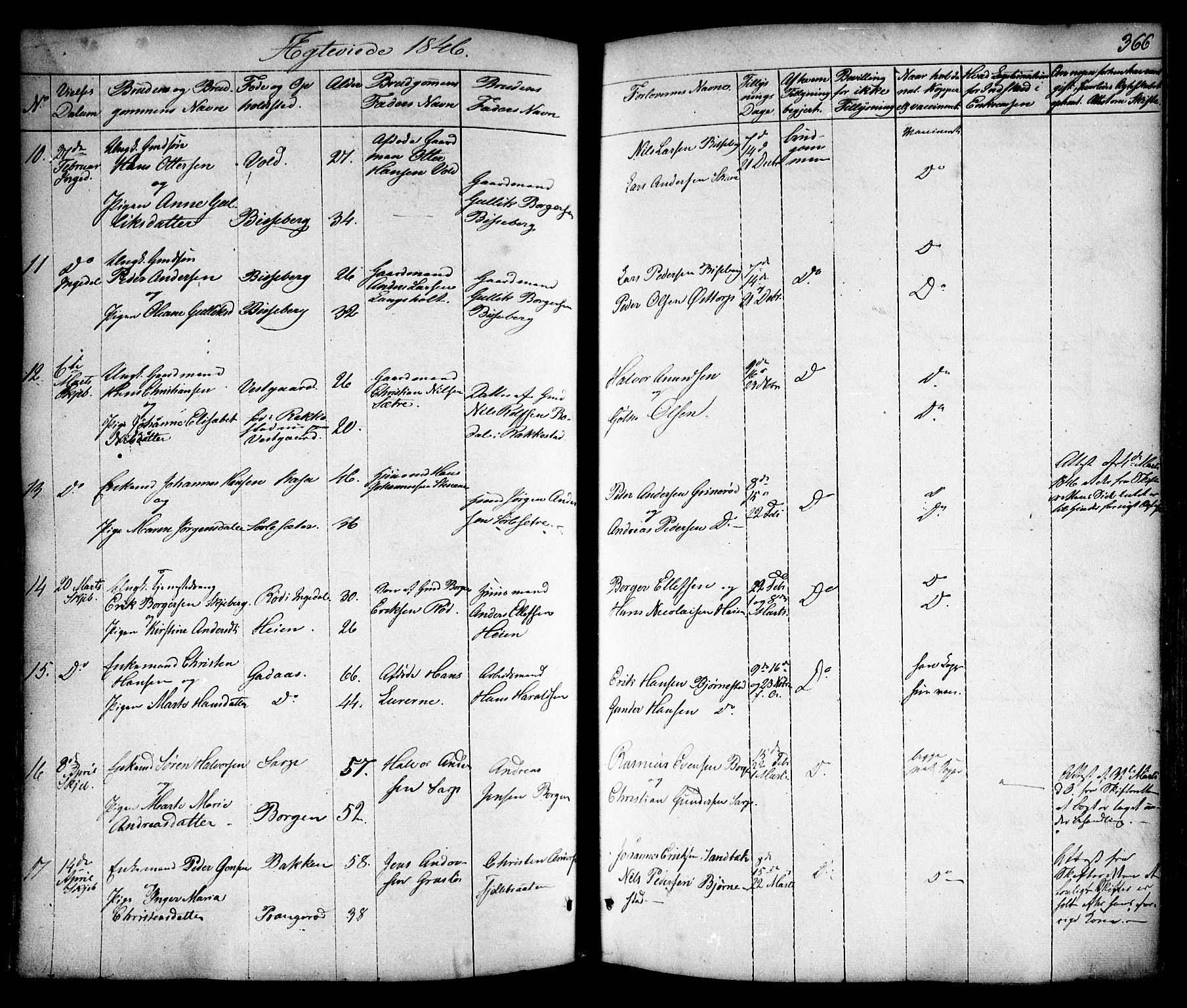 Skjeberg prestekontor Kirkebøker, AV/SAO-A-10923/F/Fa/L0006: Parish register (official) no. I 6, 1846-1858, p. 366