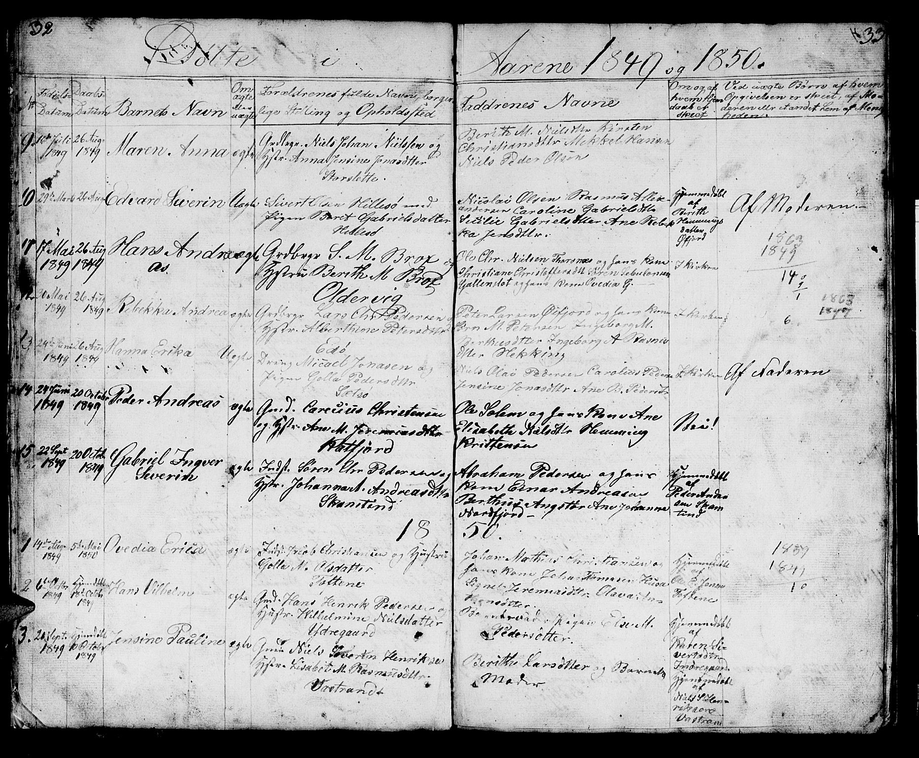 Lenvik sokneprestembete, SATØ/S-1310/H/Ha/Hab/L0018klokker: Parish register (copy) no. 18, 1838-1854, p. 32-33