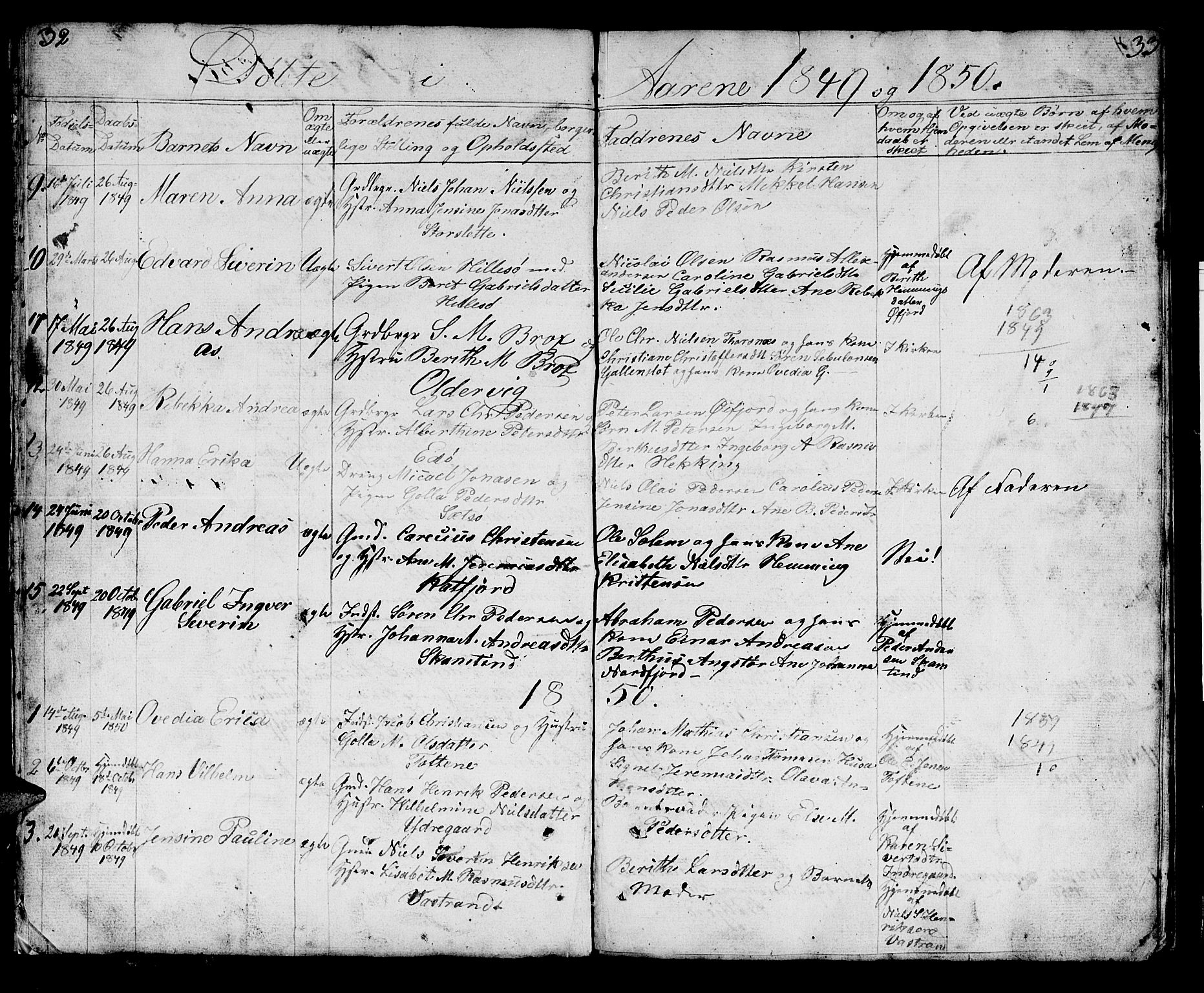 Lenvik sokneprestembete, AV/SATØ-S-1310/H/Ha/Hab/L0018klokker: Parish register (copy) no. 18, 1838-1854, p. 32-33